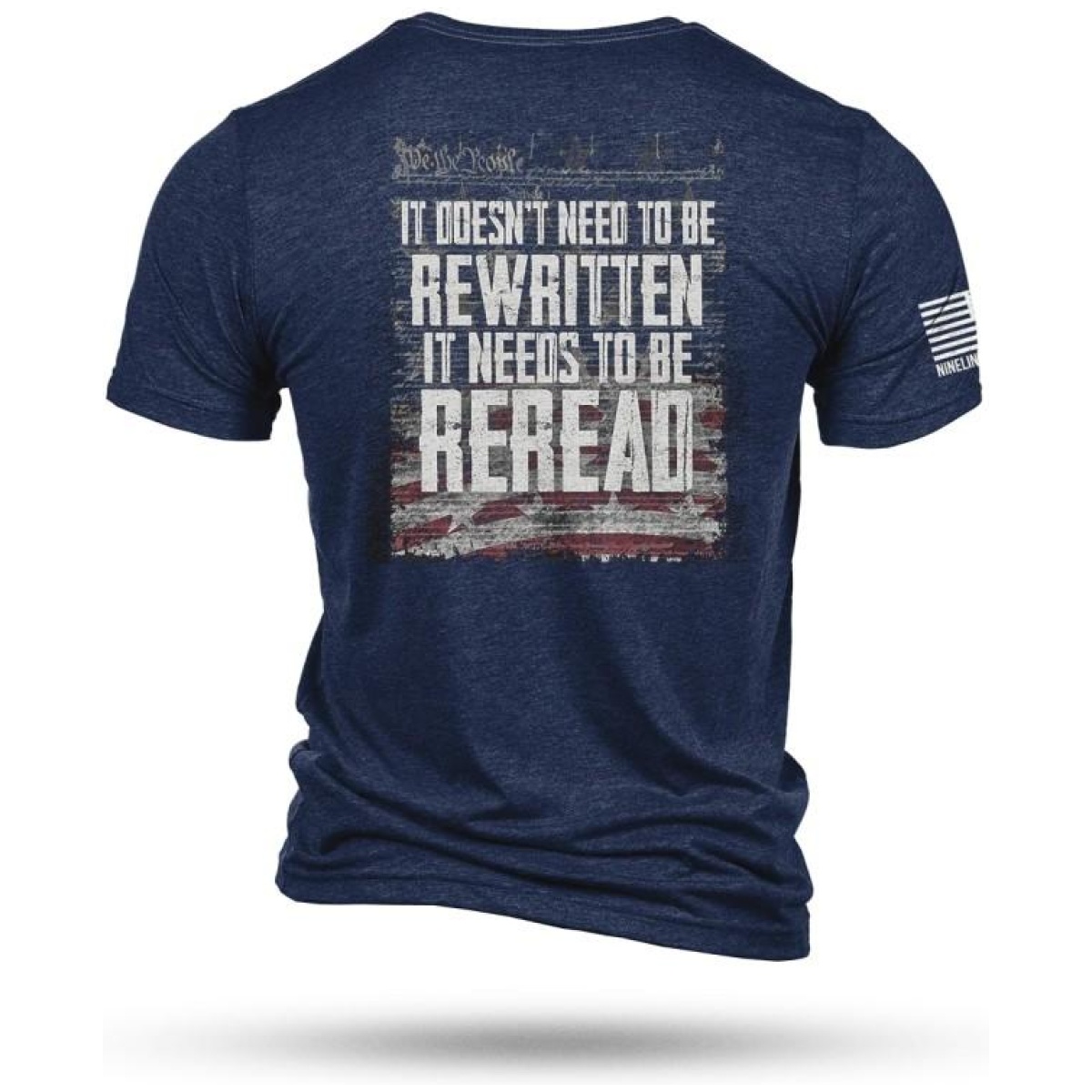 Nvrereadtsnavy-1_4. Jpg - nine line reread not rewritten t-shirt navy s - nvrereadtsnavy 1 4