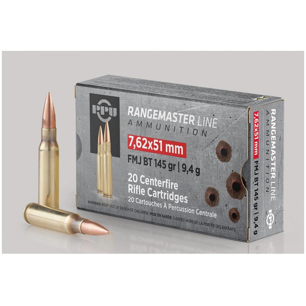 Oqpprm762. Jpg - ppu rangemaster 7. 62x51 145gr fmjbt 2835 fps 20/ct - oqpprm762