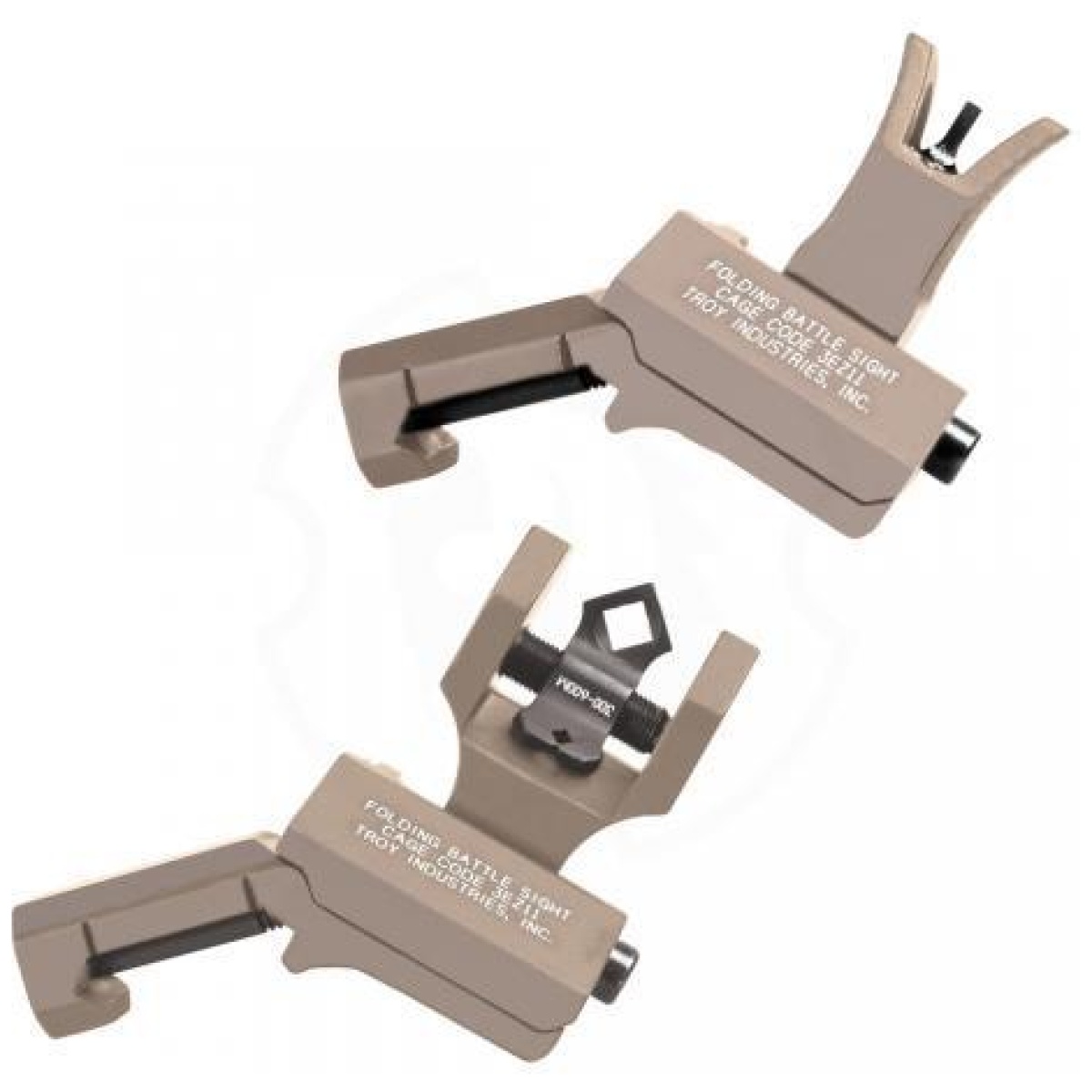 Ov020369. Jpg - troy 45-degree offset sight set - ssig-45s-mdft-00 - m4 front & dioptic rear - flat dark earth - ov020369