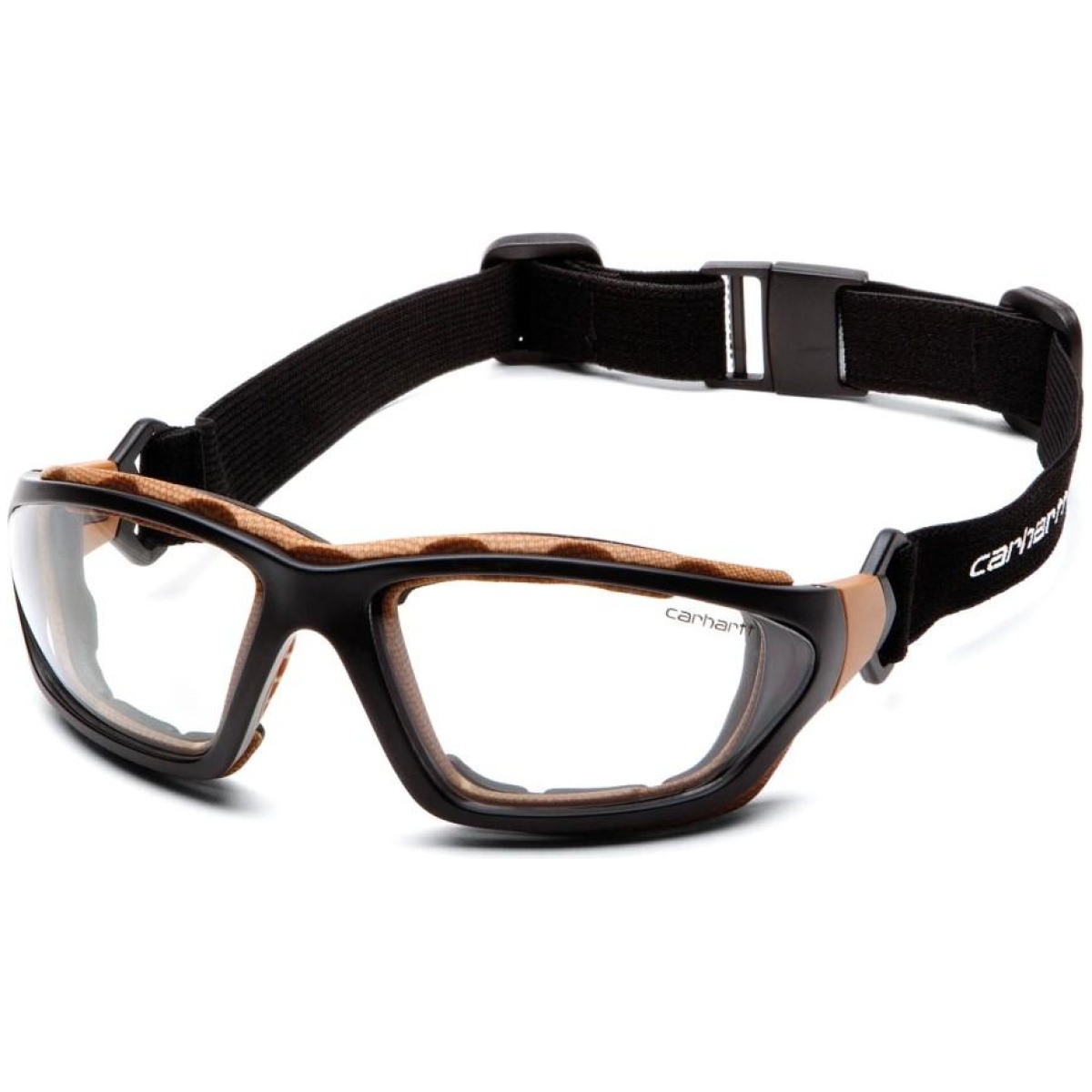 Pichb410dtp-1. Jpg - pyramex carhartt carthage shooting glasses black and tan with clear anti-fog lens - pichb410dtp 1