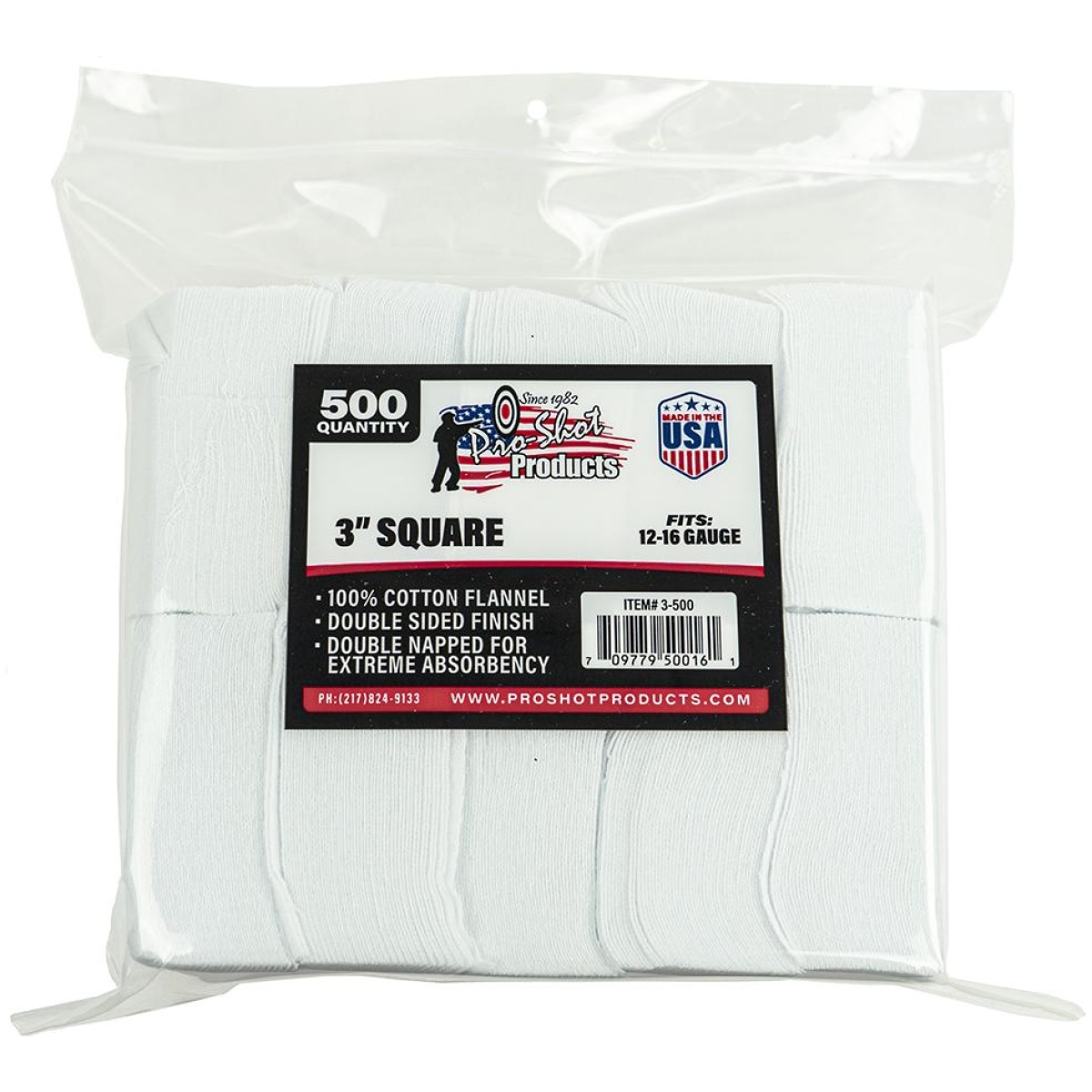 Px3500-1. Jpg - pro-shot 3" square 100% cotton patches 500/ct - px3500 1