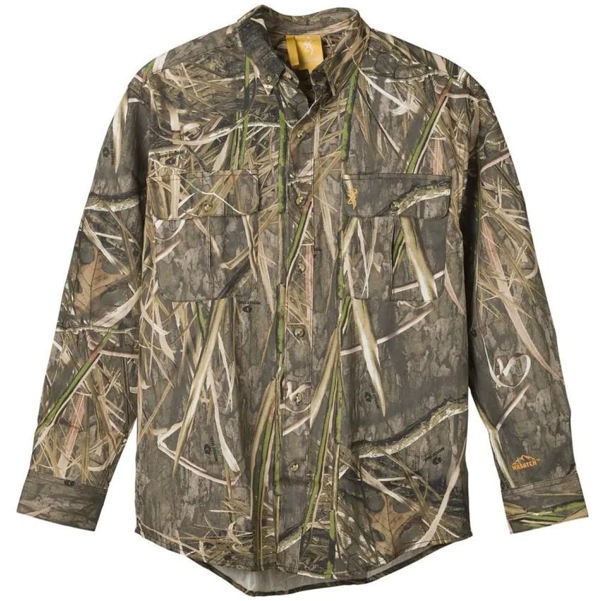 Qh30178059_1. Jpg - browning wasatch-cb shirt button-front 2 pocket mossy oak shadow grass habitat m - qh30178059 1