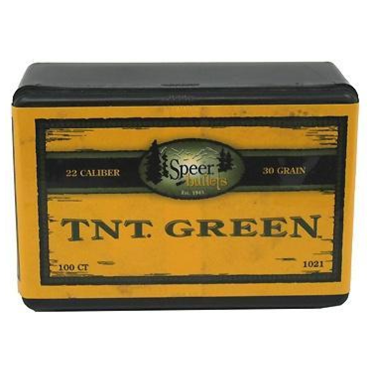 Sp1021. Jpg - speer tnt green rifle bullets. 22 cal hornet. 224" 30 gr tnt- grn 100/ct - sp1021