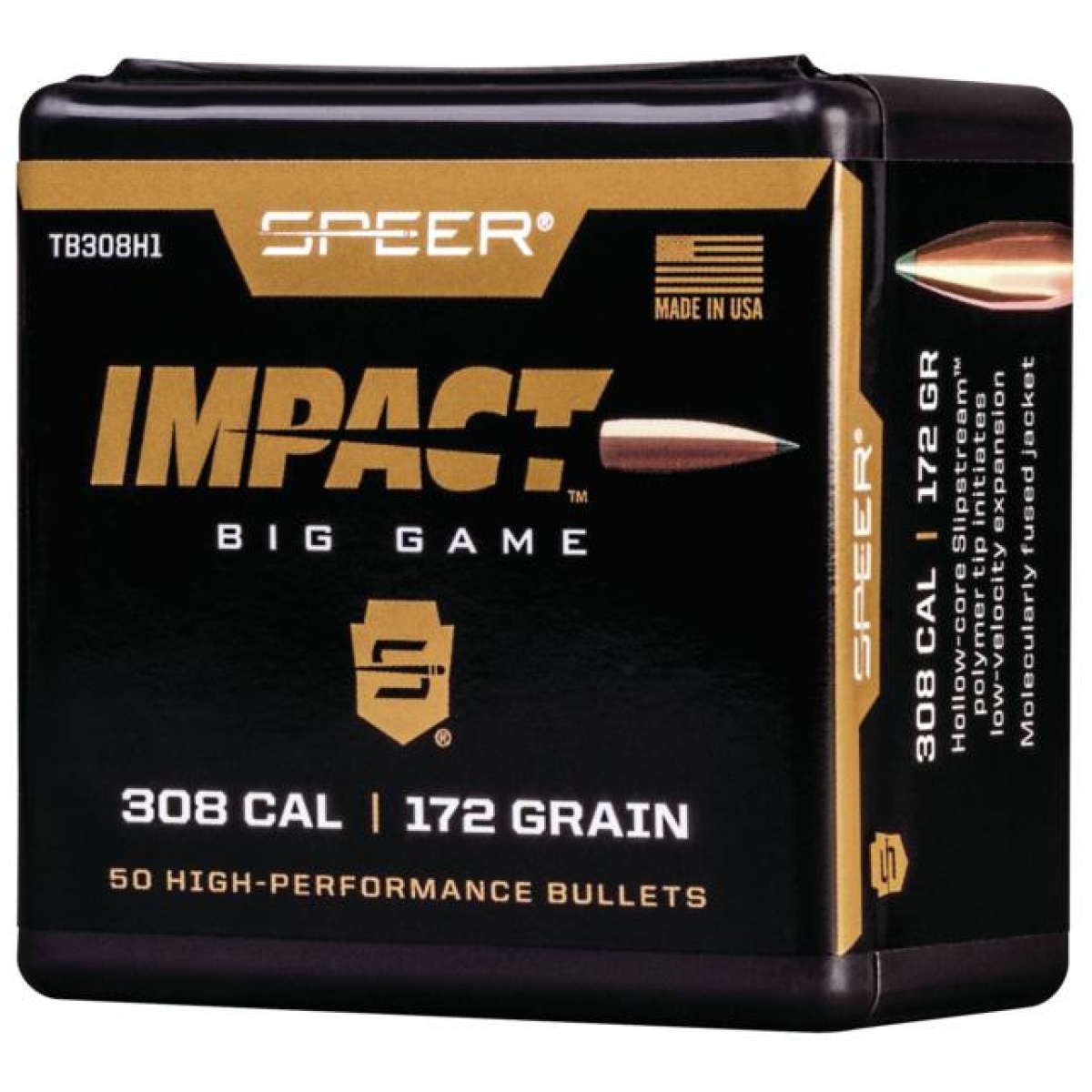 Sptb308h1. Jpg - speer impact big game rifle bullets. 308 win 172gr tipped plated cb 50/ct - sptb308h1