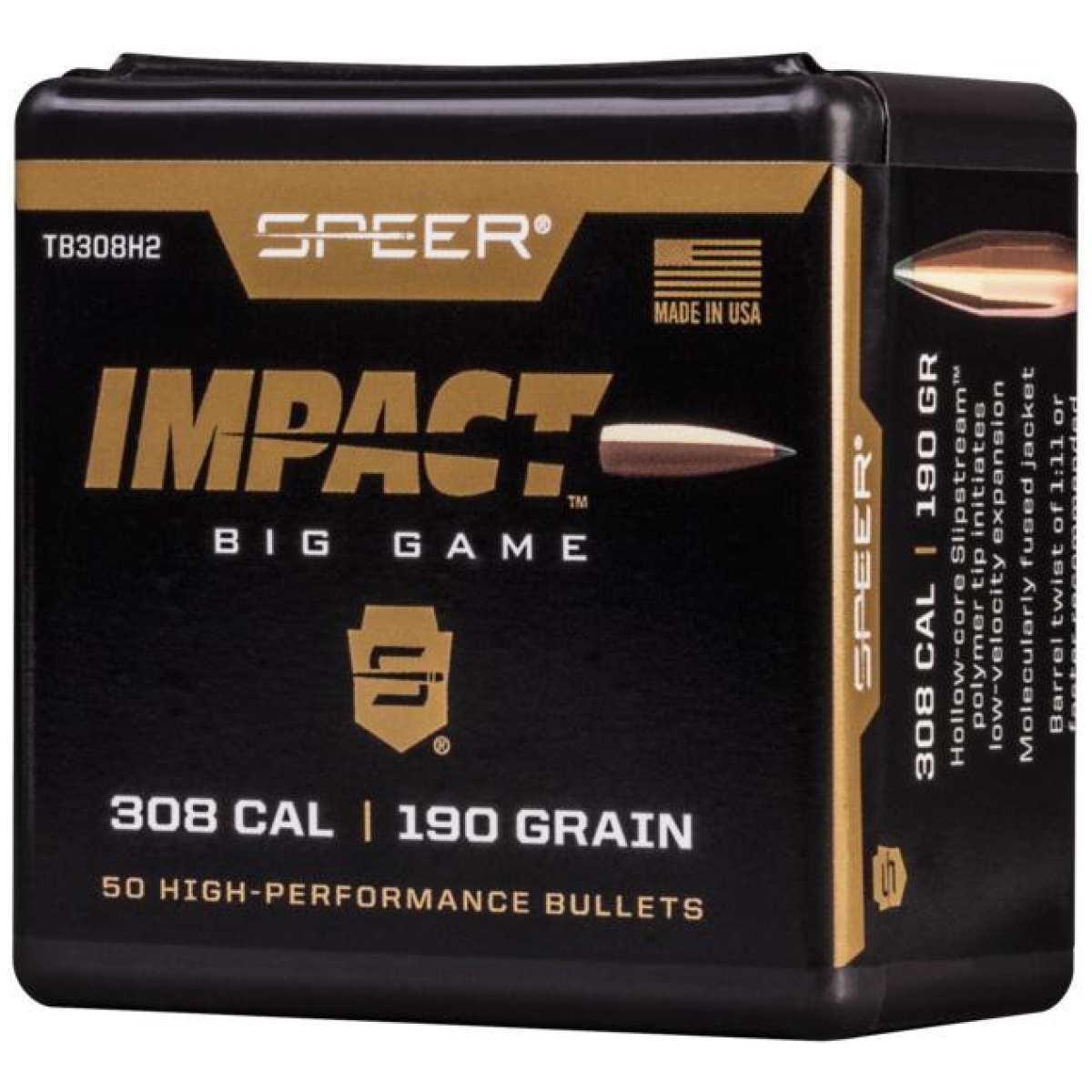 Sptb308h2. Jpg - speer impact big game bullets. 308 win 190gr tipped plated cb 50/ct - sptb308h2