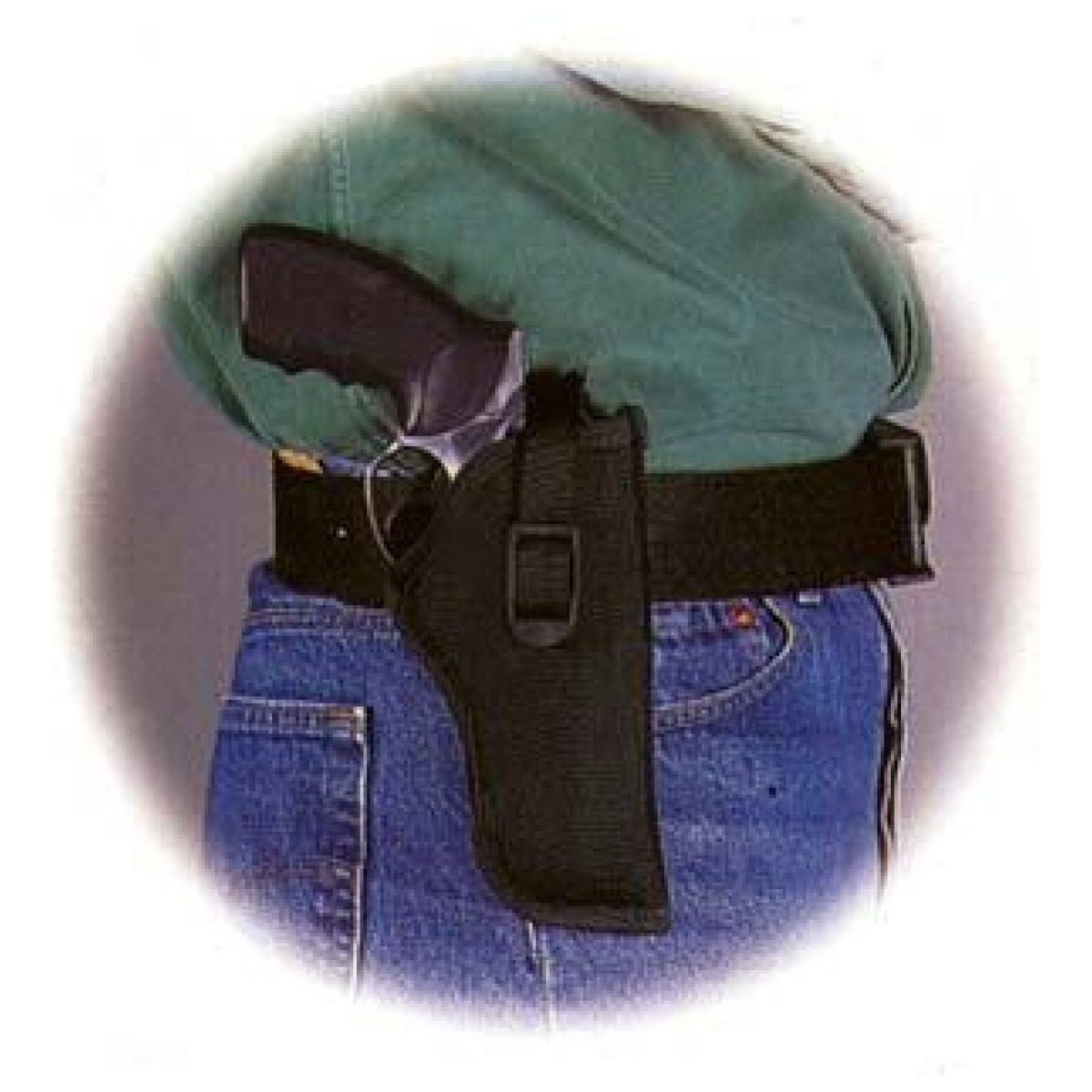 Um81021. Jpg - uncle mike's sidekick hip holster for 3" - 4" barrel medium and large double action revolvers in black right hand - um81021