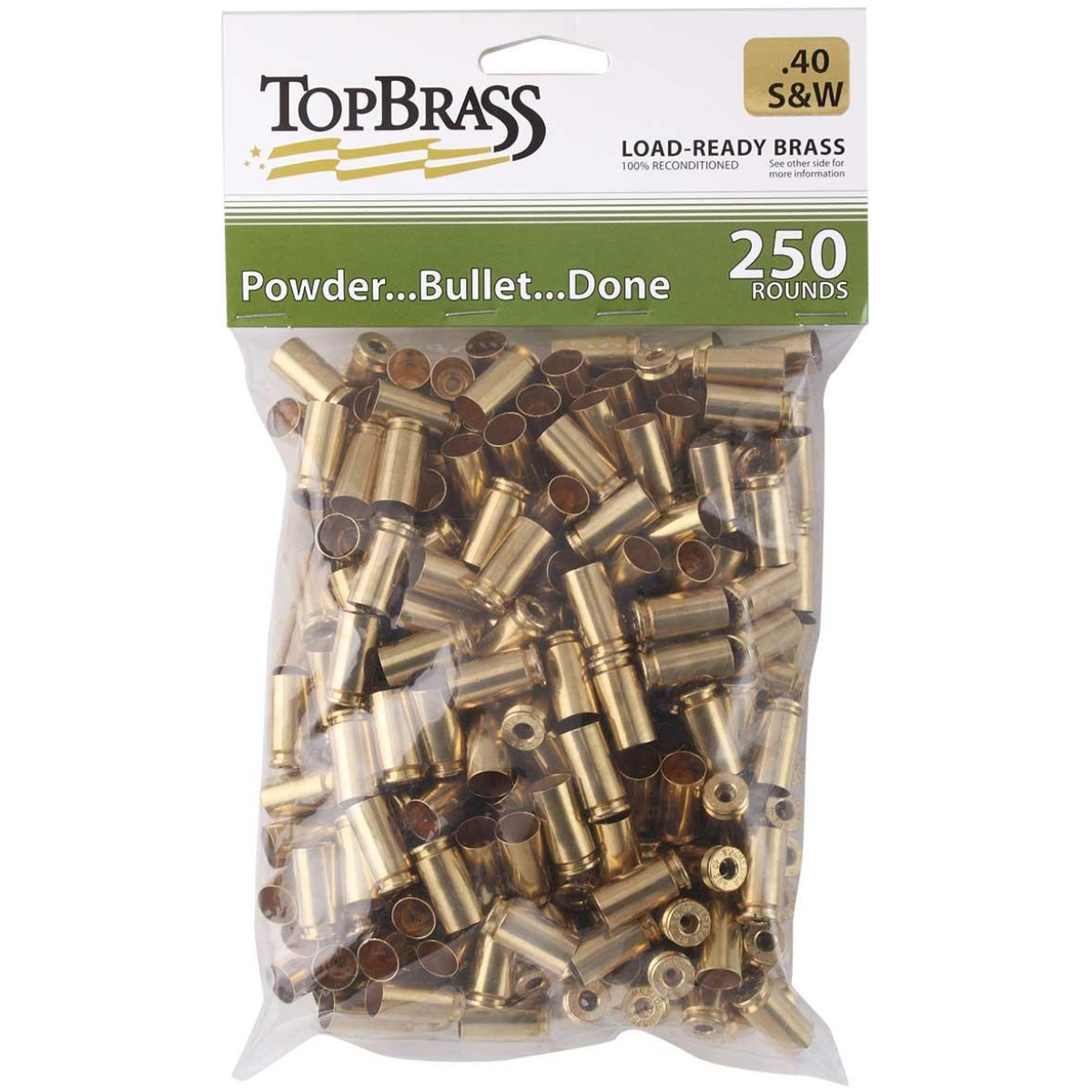 Uq7040swcy2. Jpg - top brass unprimed remanufactured handgun brass. 40 s&w bulk grade a+ 250/ct - uq7040swcy2