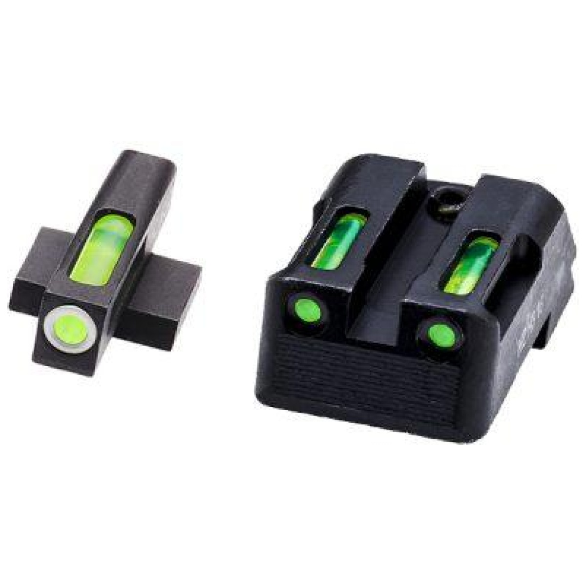 Vhkbn321. Jpg - hiviz litewave h3 sight green litepipe w/white front ring fits kimber 1911 models - vhkbn321