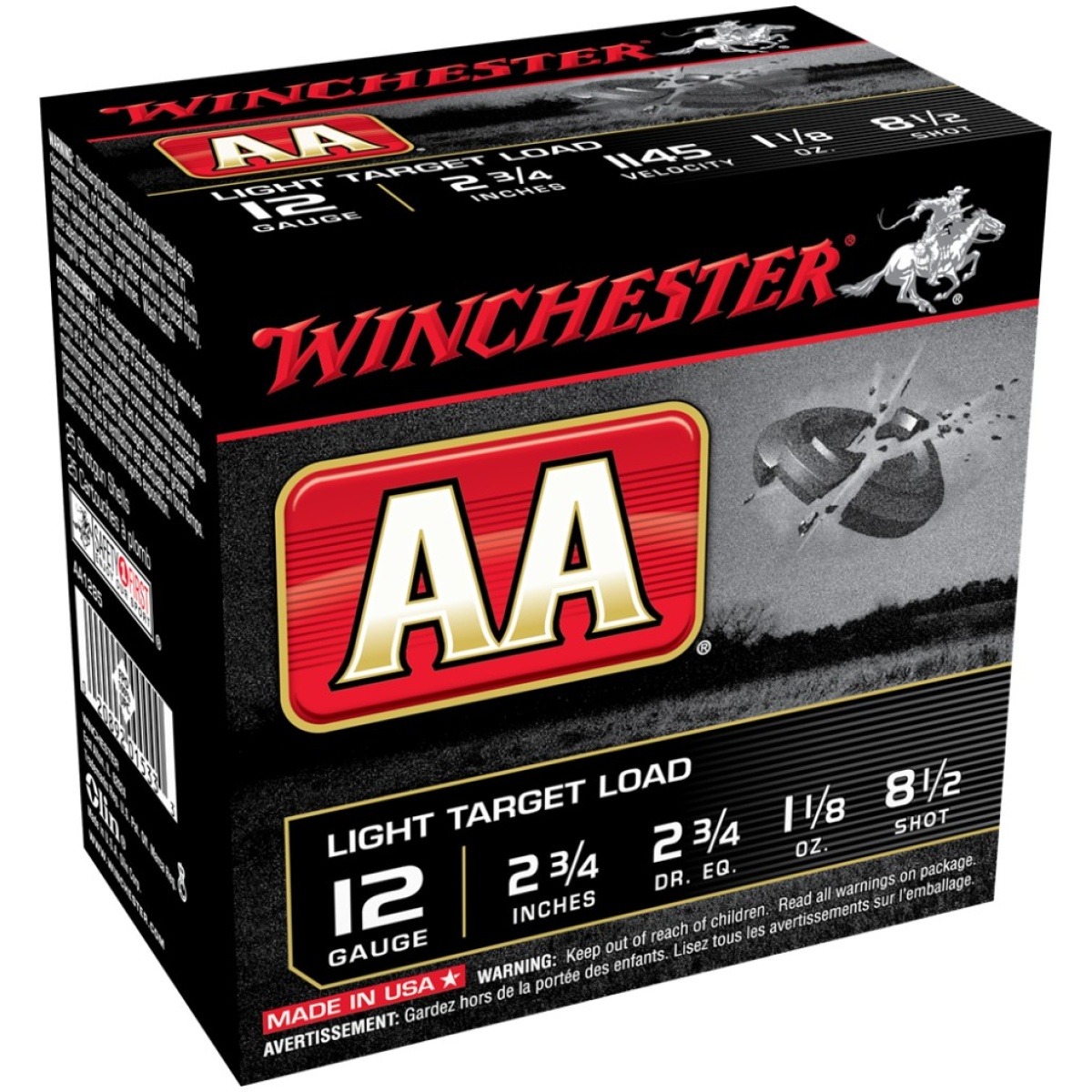 Wnaa1285-1. Jpg - winchester aa target 12 ga 2-3/4" 1-1/8 oz #8 - 25/ct - wnaa1285 1