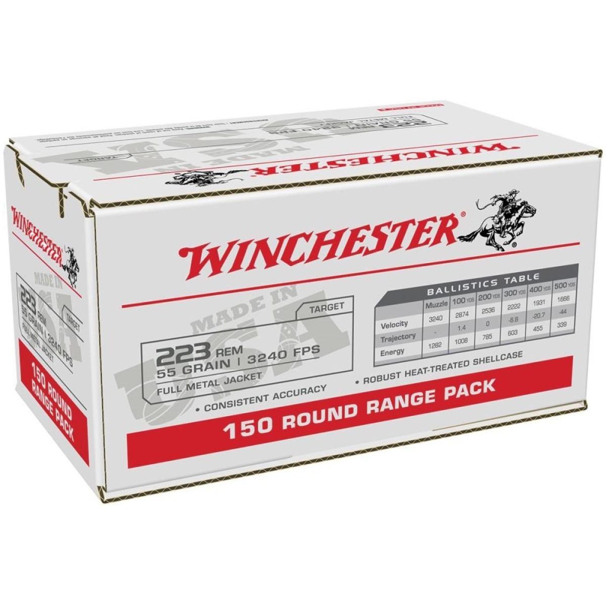 Wnw223150-2_1. Jpg - winchester usa lake city rifle ammunition. 223 rem 55 gr. Fmj 3240 fps 150/ct - wnw223150 2 1