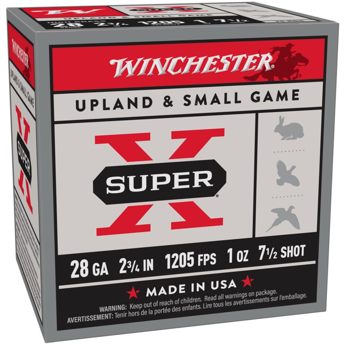 Wnx28h7_1. Jpg - winchester super-x game shotshells 28 ga 2-3/4" 1 oz 1205 fps #7. 5 25/ct - wnx28h7 1