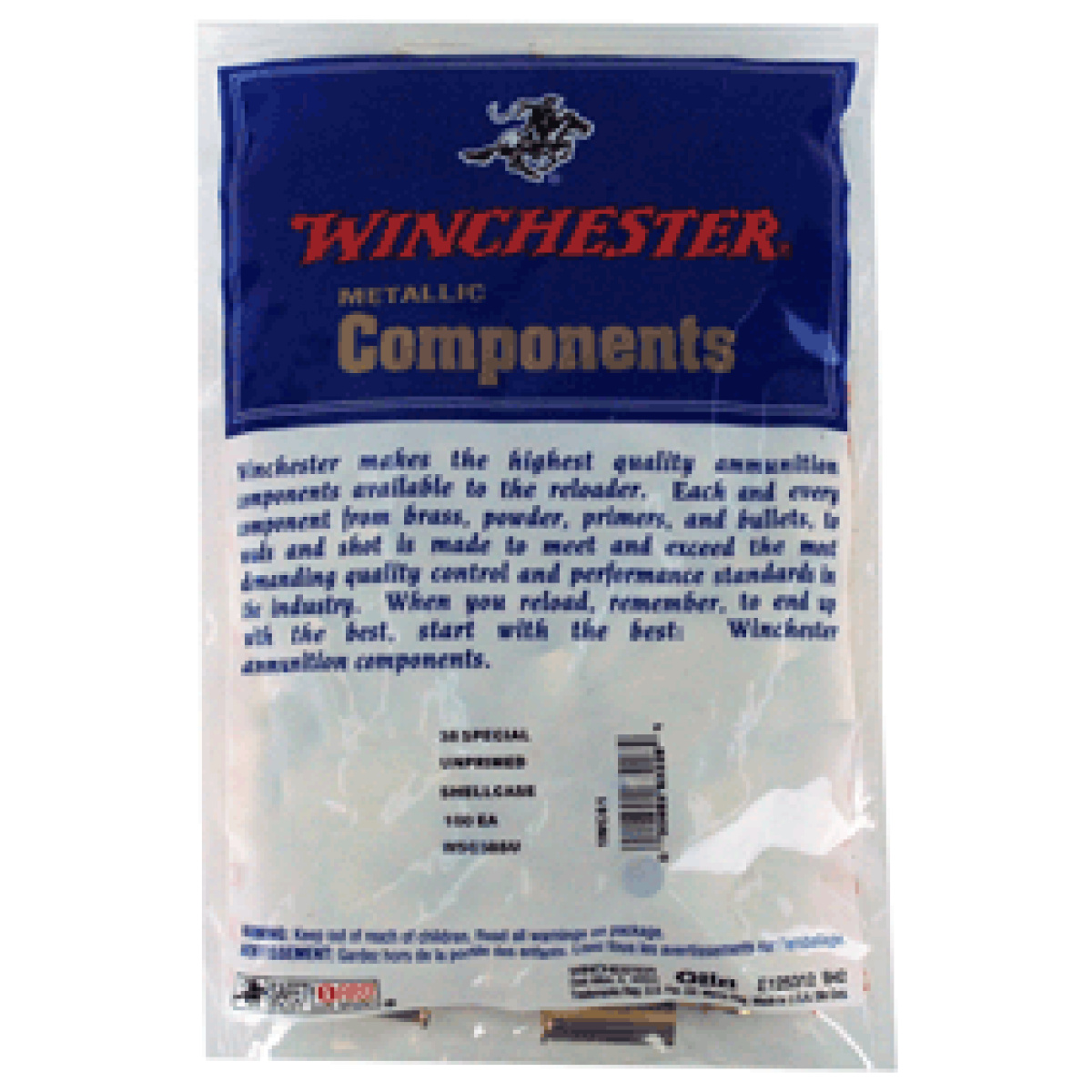 Wsc38su. Gif - winchester unprimed cases - 38 special 100pk 20bx/cs - wsc38su