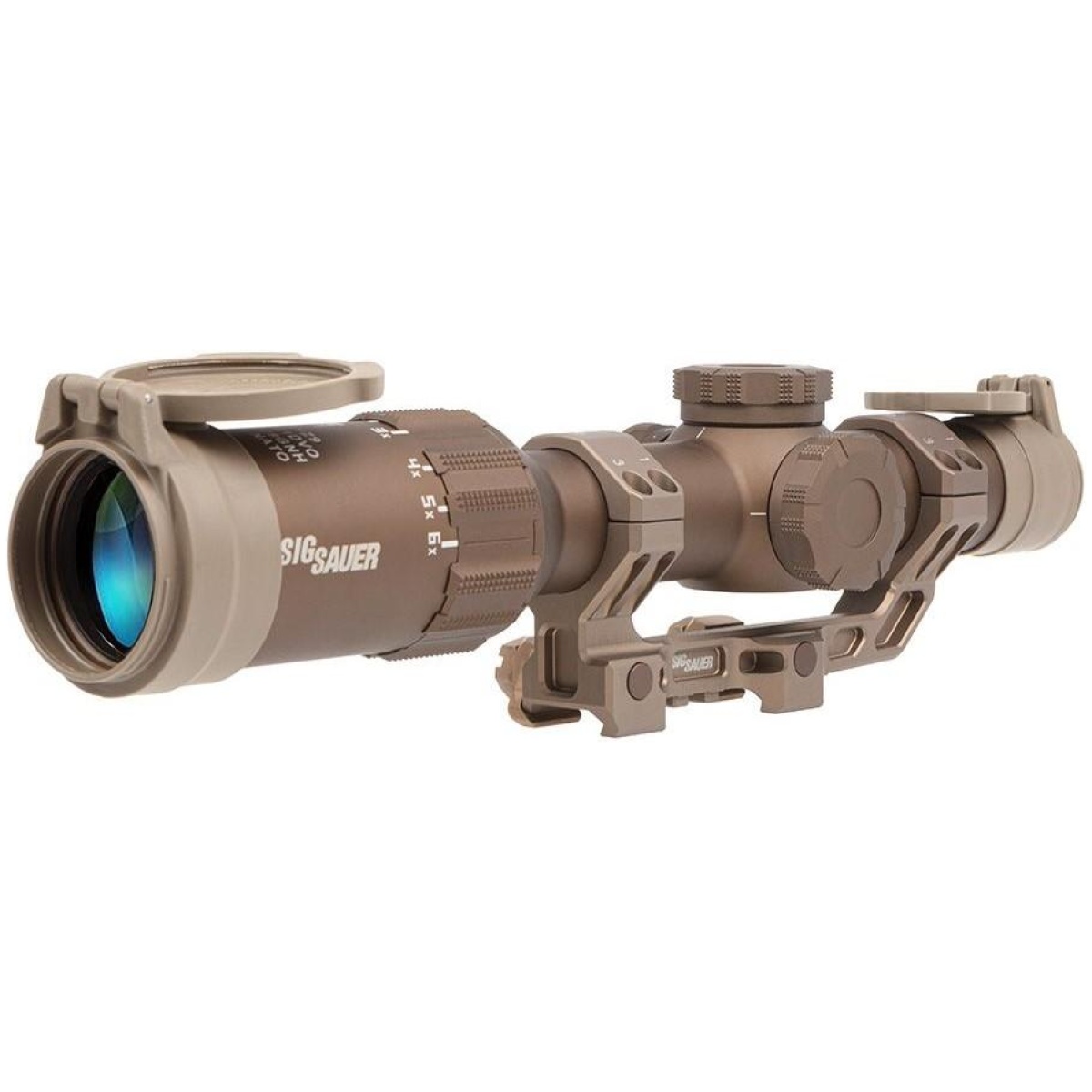 Xisot61dvo-1_1. Jpg - sig sauer tango6t rifle scope 1-6x24mm 30mm ffp dwlr-556 illum. Fde with dvo factory installed alpha4 mount / ard & flip-back caps - xisot61dvo 1 1