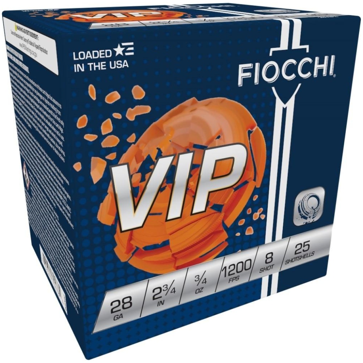 Xn28vip8-1. Jpg - fiocchi exacta target loads 28 ga 2 3/4" 2 dr 3/4 oz #8 1200 fps 25/ct - xn28vip8 1