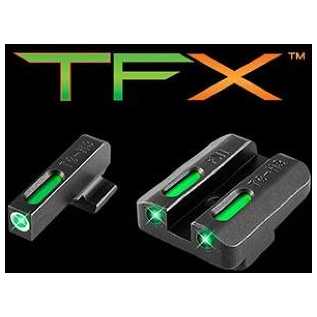 Xrtg13fn1a. Jpg - truglo tfx tritium/fiber-optic day/night sights fnh fnp-9 fnx-9 fns-9 including compact - white outline front/rear green - xrtg13fn1a