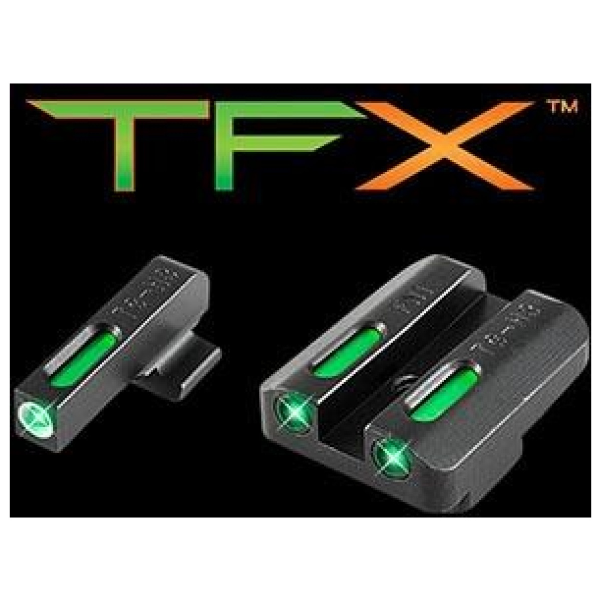 Xrtg13fn2a. Jpg - truglo tfx tritium-fiber-optic day/night sights fits fnh fnp-40 fnx-40 fns-40 (including compact) - white outline front/rear green - xrtg13fn2a