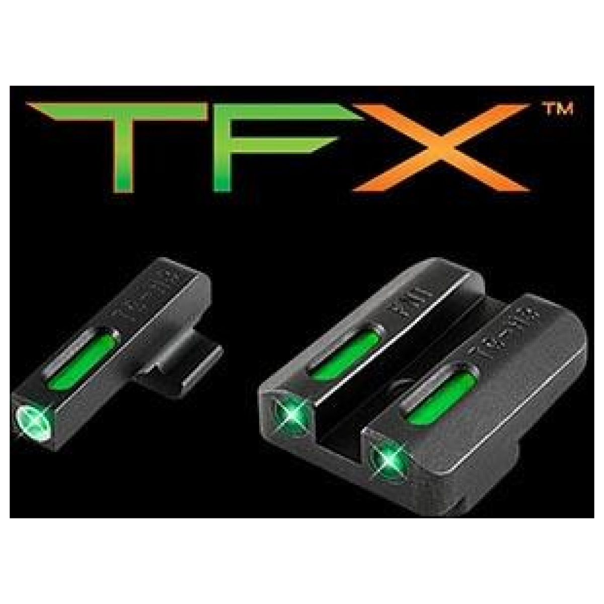 Xrtg13fn3a. Jpg - truglo tfx tritium/fiber optic day/night sights fits fnh fnp-45 fnx-45 - white outline front/rear green - xrtg13fn3a