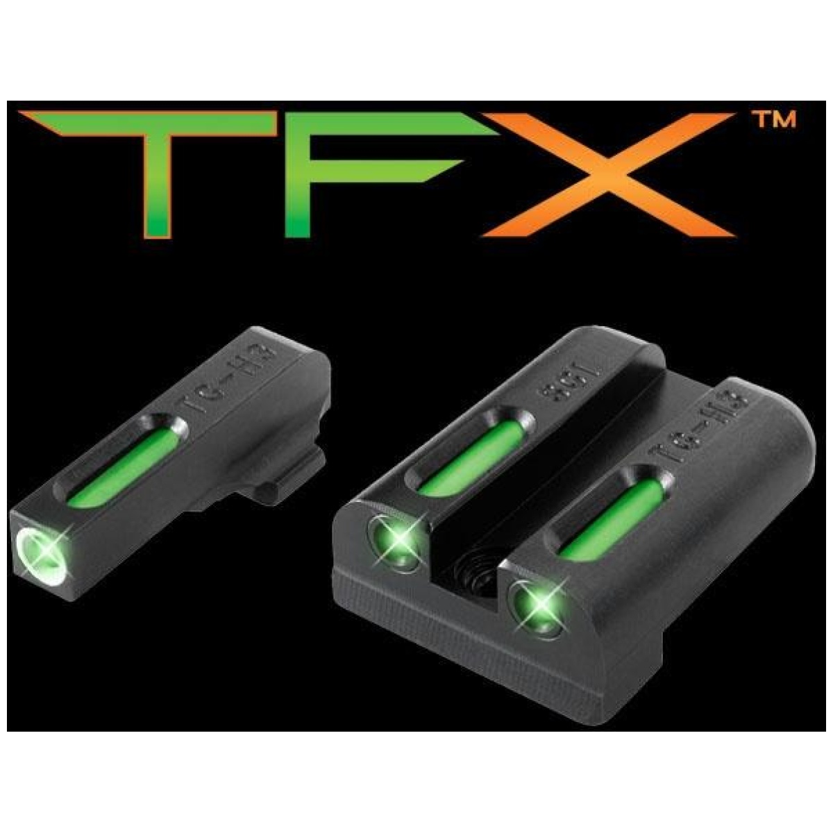 Xrtg13sg2a. Jpg - truglo tfx tritium/fiber-optic day/night sights - sig #6 #8 set - white outline front/rear green - xrtg13sg2a