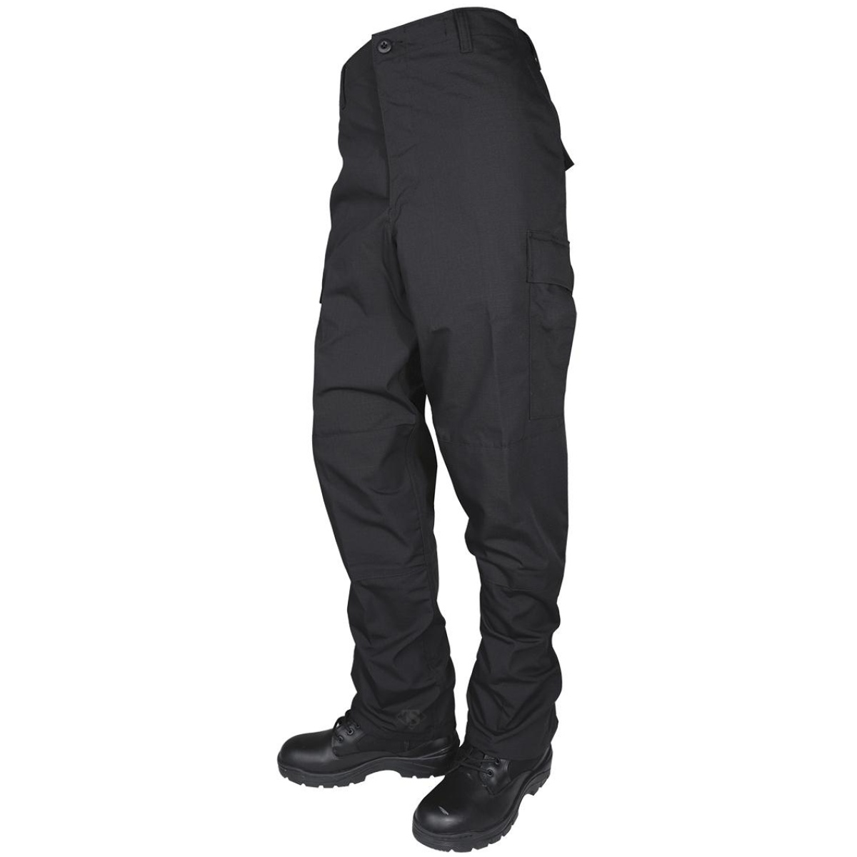 Yn1827003. Jpg - tru-spec bdu basic pants - 6. 5oz. 65/35 polyester cotton rip-stop zip fly closure black small - yn1827003