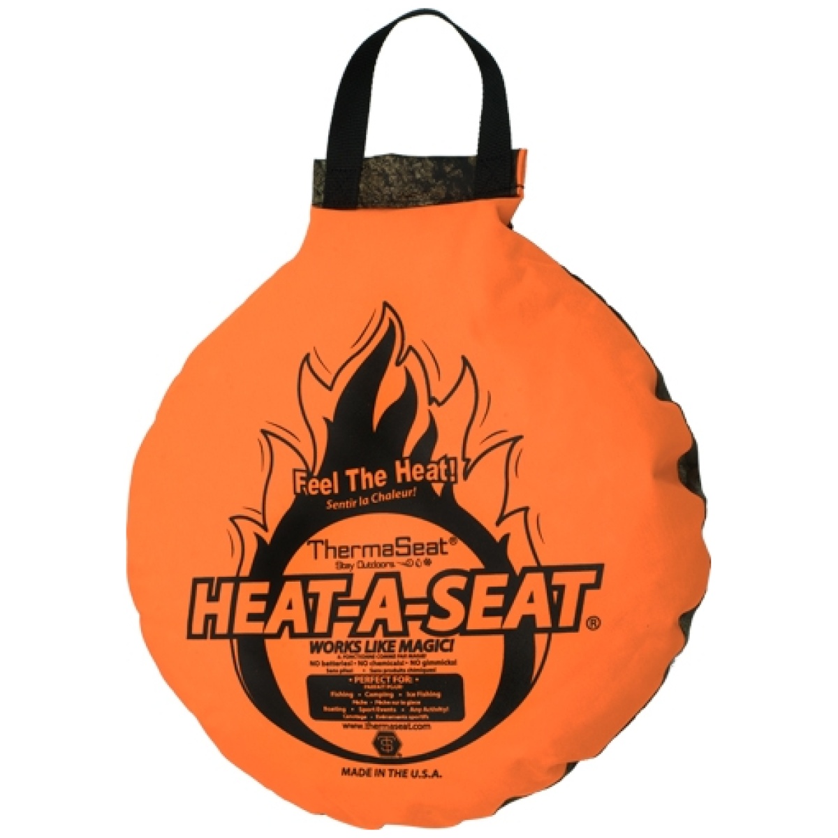 N333_front. Jpg - nep heat-a-seat 17" dia - blaze/mossy oak - n333 front