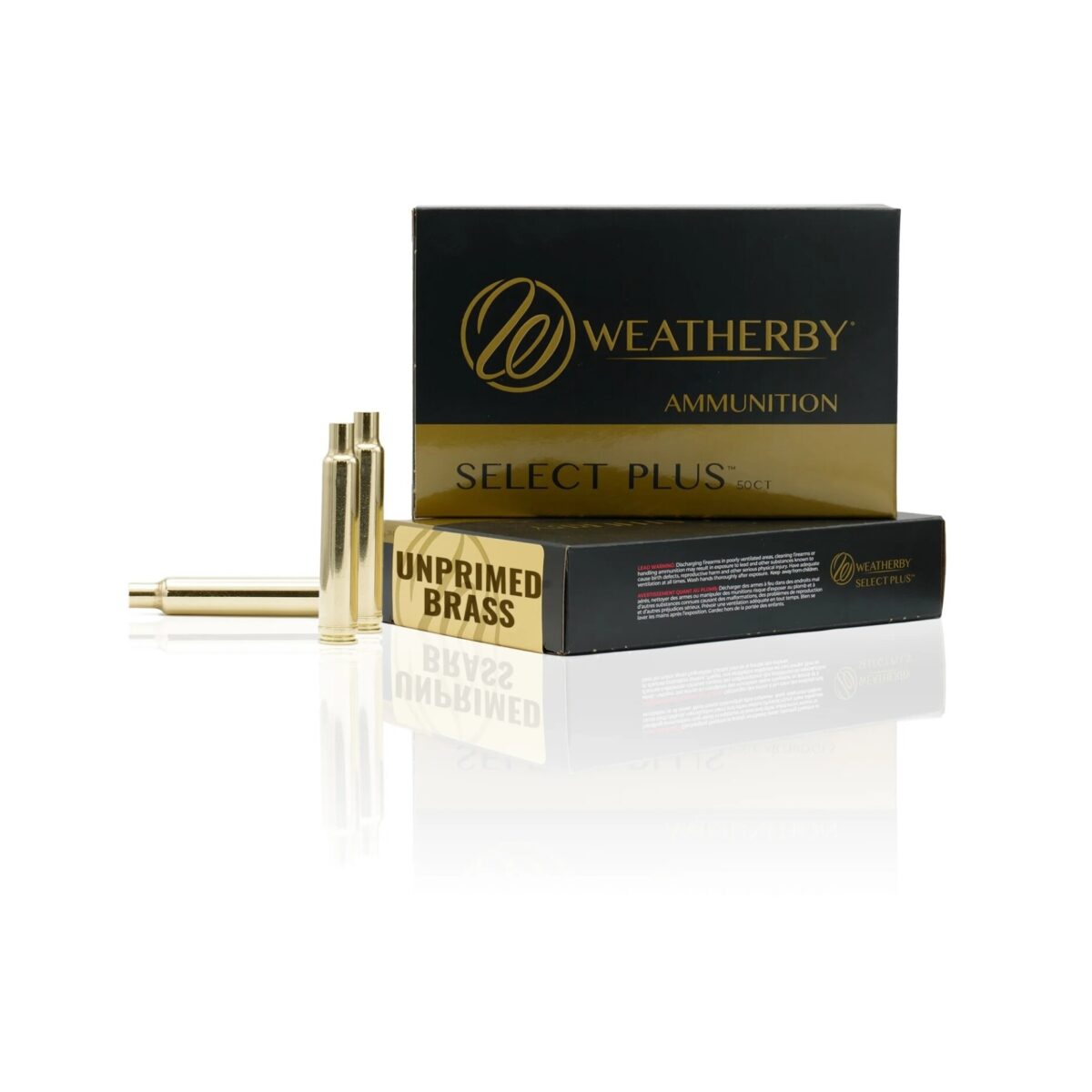 Weatherbybrass50ct_1. Jpg - weatherby unprimed brass rifle cartridge cases 28 nosler 50/ct - weatherbybrass50ct 1