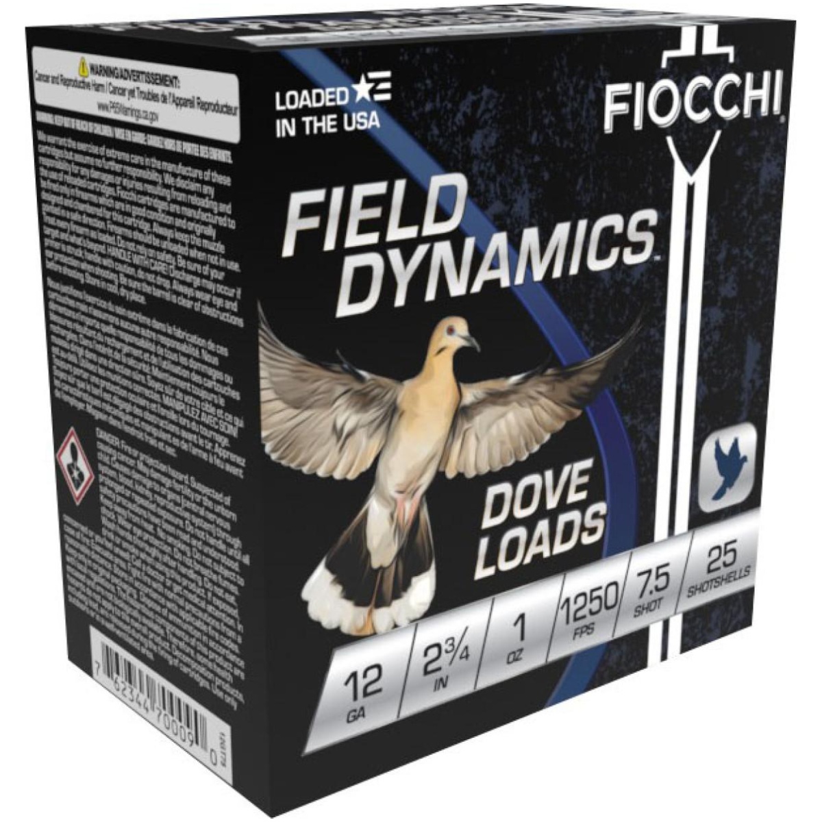 Xn12gt75. Jpg - fiocchi field dynamics shotshells 12 ga 2 3/4" 1 oz #7. 5 1250 fps 25/ct -