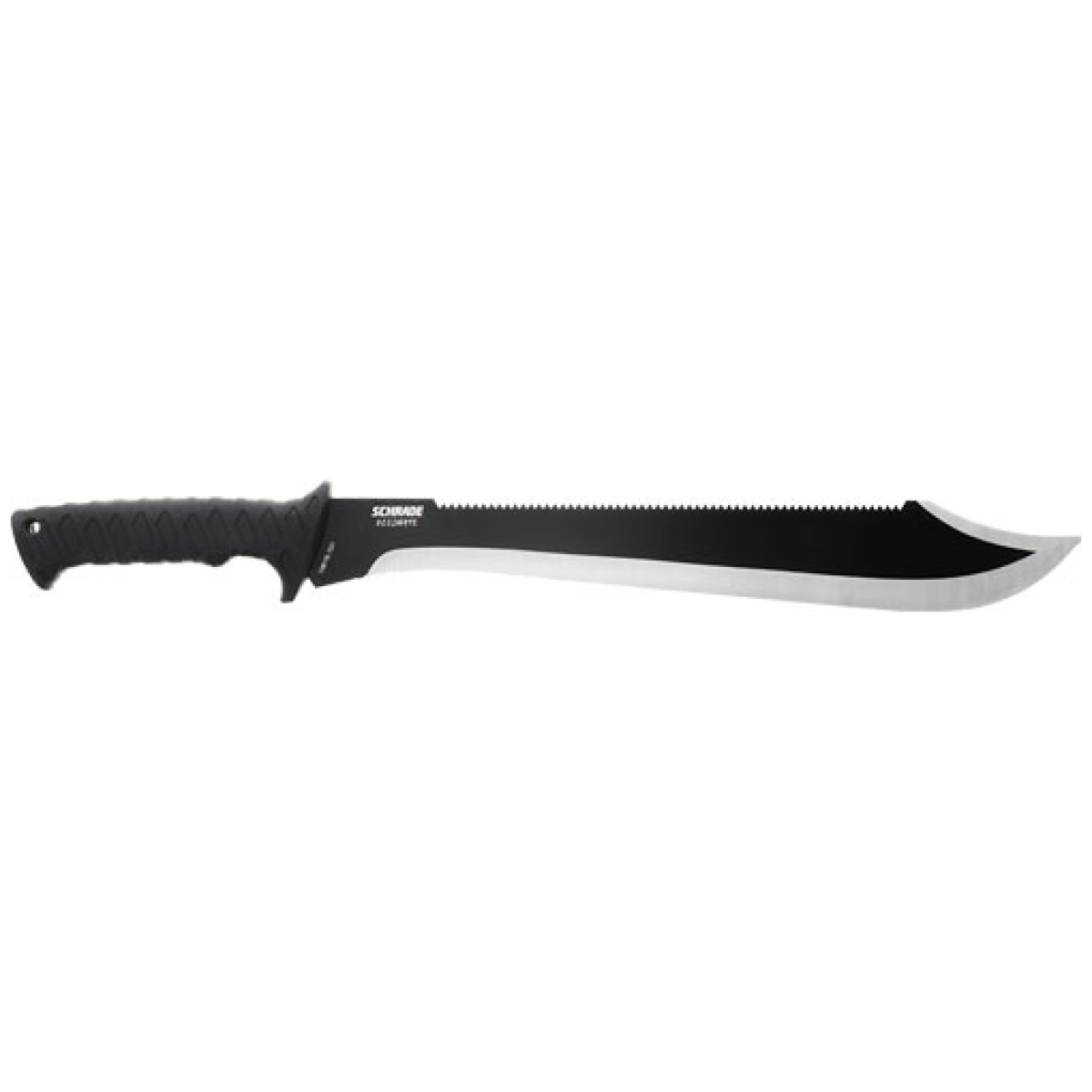 1182528. Jpg - schrade knife decimate sawback - machete 14. 5" ss/black - 1182528