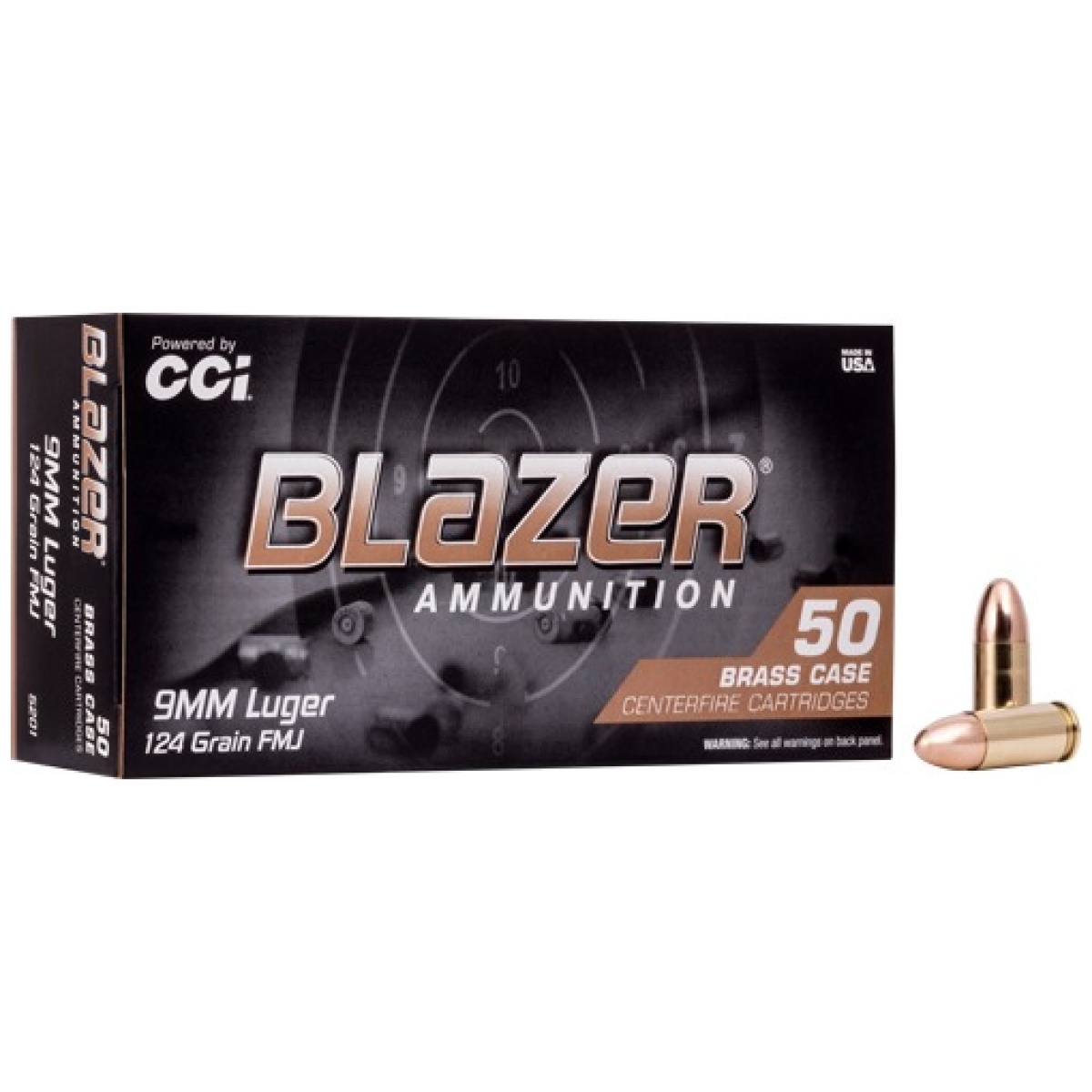 A5201_2. Jpg - cci blazer brass 9mm luger - 124gr fmj 50rd 20bx/cs - a5201 2