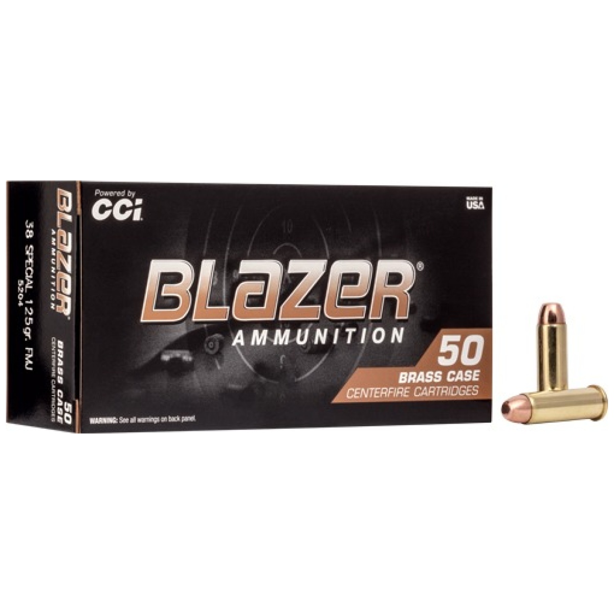 A5204. Jpg - cci blazer brass 38 special - 125gr fmj 50rd 20bx/cs - a5204