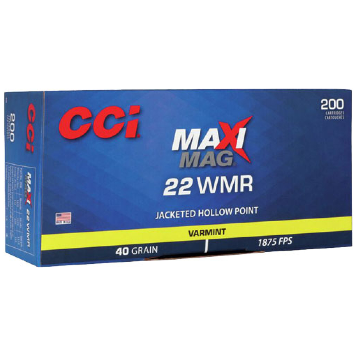 A958. Jpg - cci maxi-mag 22wmr 40gr jhp - 1875fps 200rd 10bx/cs - a958