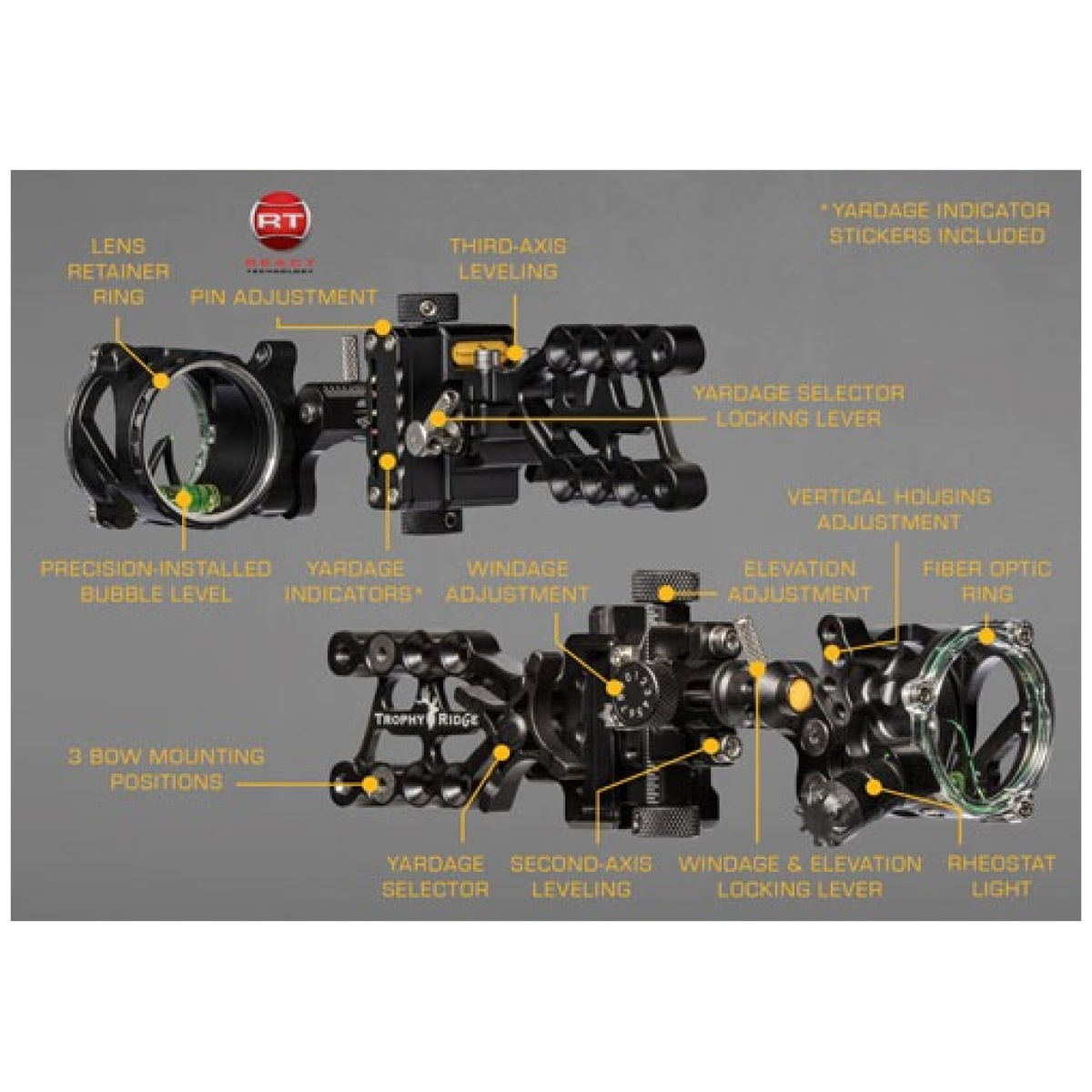 Aats2011r19_features. Jpg - trophy ridge bow sight react - alpha 1-pin. 019 rh black - aats2011r19 features