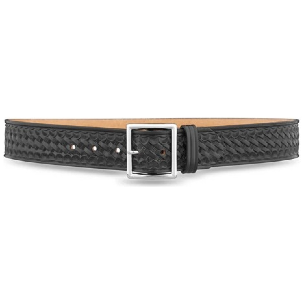 Dty-1621-32-9031. Jpg - 1-3/4"" basketweave leather garrison belt with nickel buckle - dty 1621 32 9031