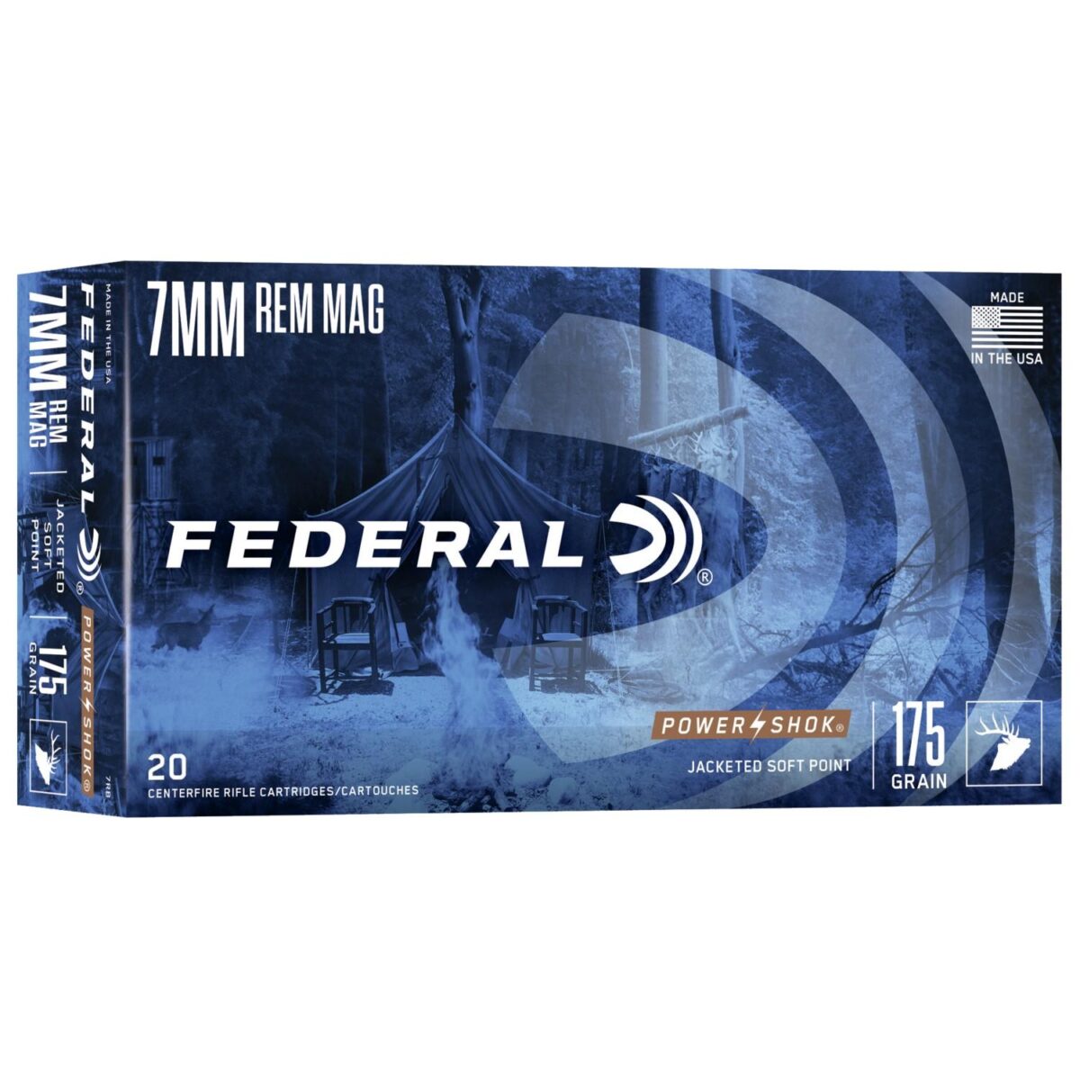 Fa7rb_1. Jpg - federal power-shok rifle ammunition 7mm rem mag 175 gr sp 2860 fps - 20/ct - fa7rb 1