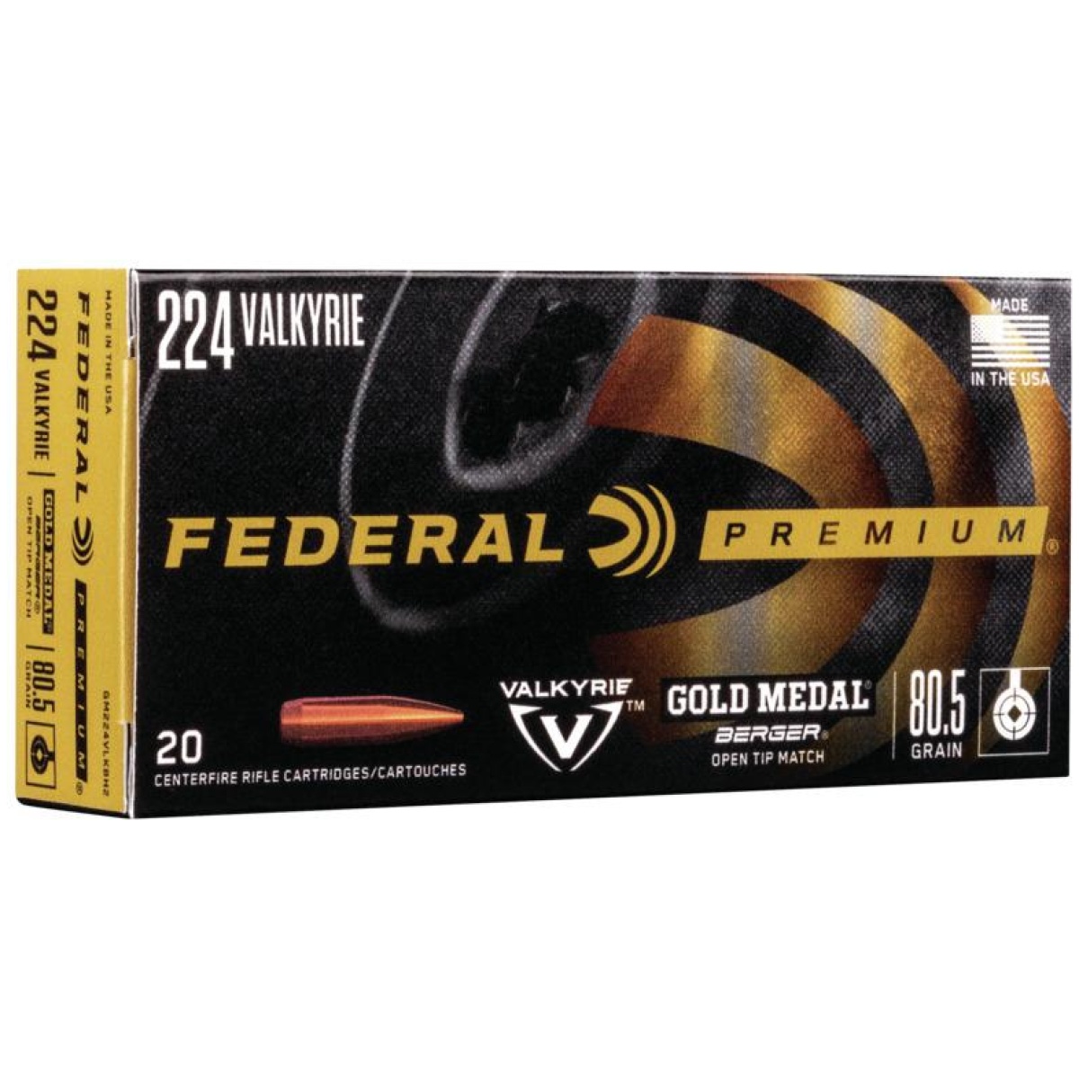 Fagm224vlkbh2. Jpg - federal gold medal berger rifle ammunition. 224 valkyrie 80. 5 gr otm 2925 fps 20/ct - fagm224vlkbh2