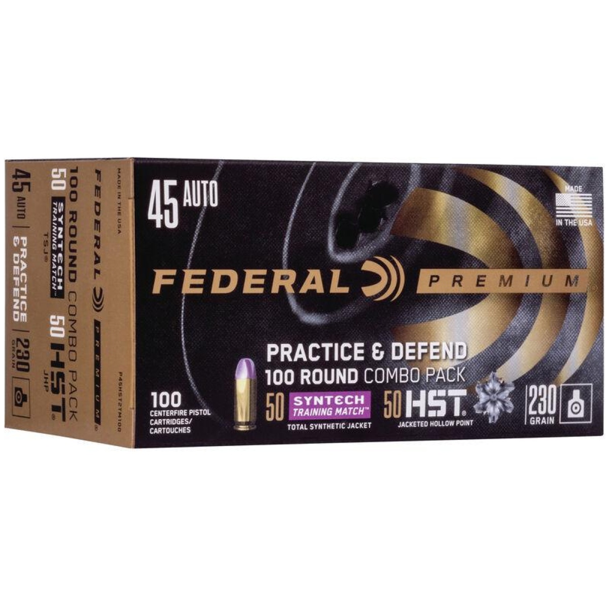 Fap45hst2tm100. Jpg - federal practice & defend hst/syntech combo. 45 acp 230 gr 890 fps 100/ct - fap45hst2tm100