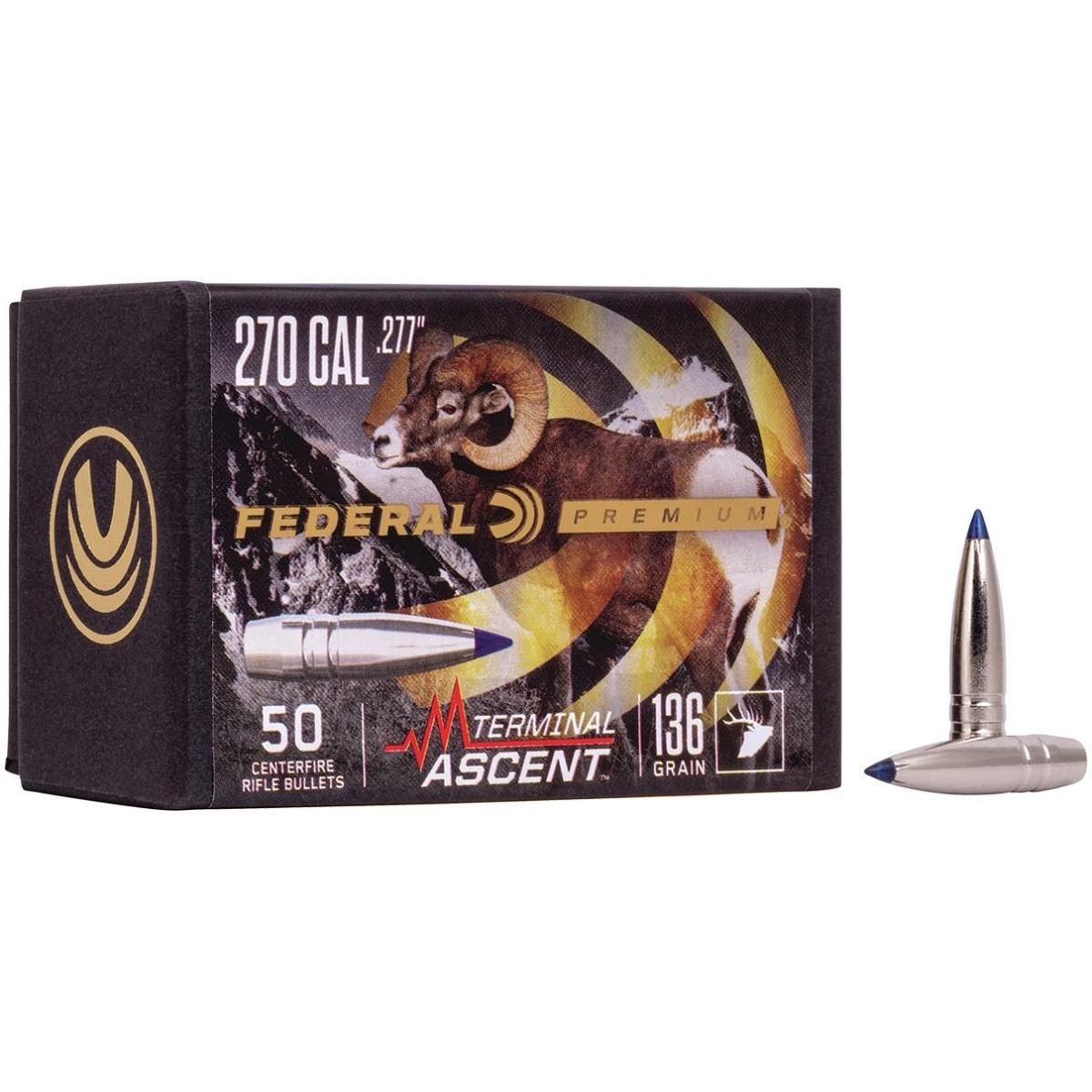 Fapb277ta1. Jpg - federal. 277 caliber 136gr terminal ascent comp bullet 50rd - fapb277ta1