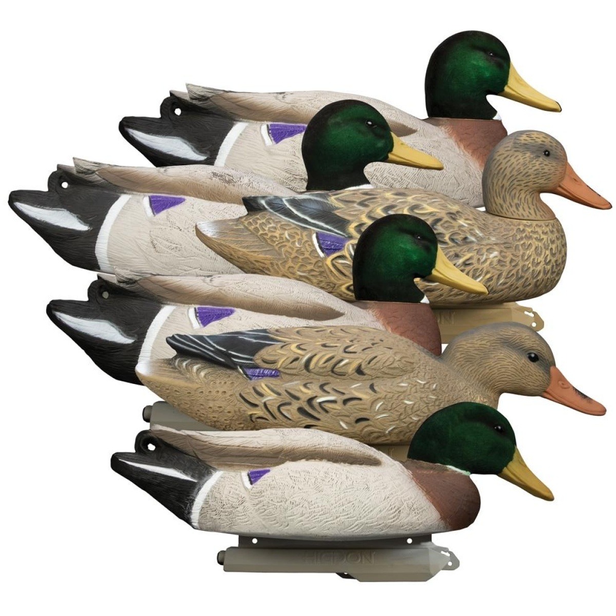 Hg16034. Jpg - higdon outdoors battleship mallard flocked heads 6pk - hg16034