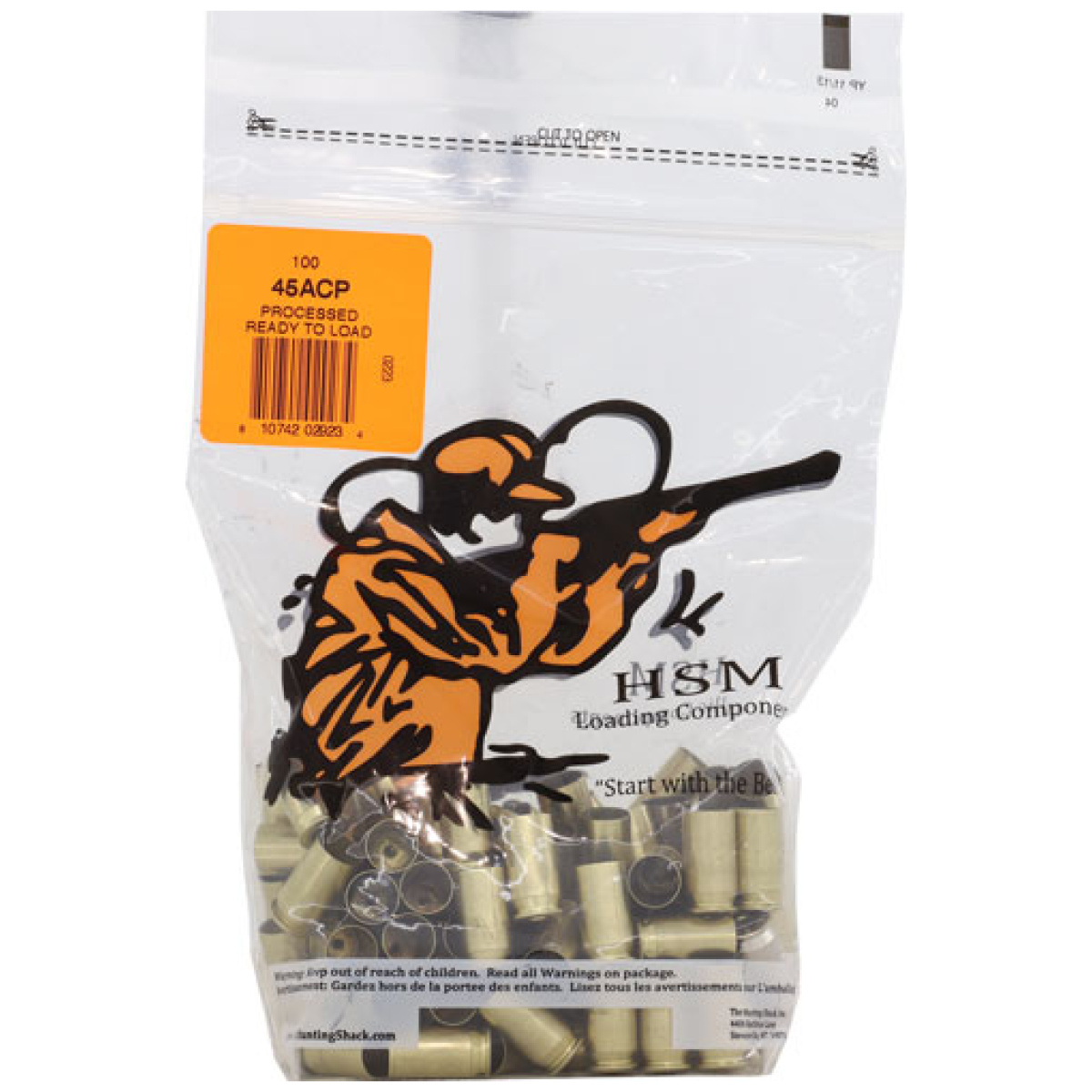 Hsm45acprtl. Jpg - hsm brass 45 acp once fired - unprimed 100 pack - hsm45acprtl