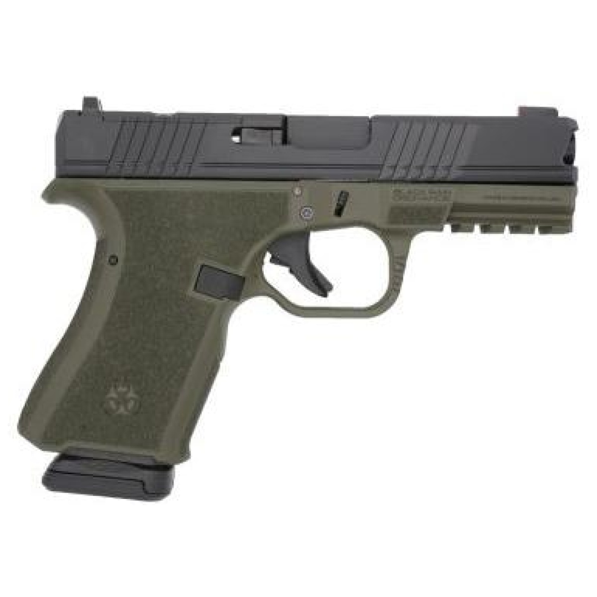 Irbrofl9mmodblk1. Jpg - black rain frontline handgun 9mm luger 15rd magazine 3. 75" barrel od green/black slide finish optic ready - irbrofl9mmodblk1