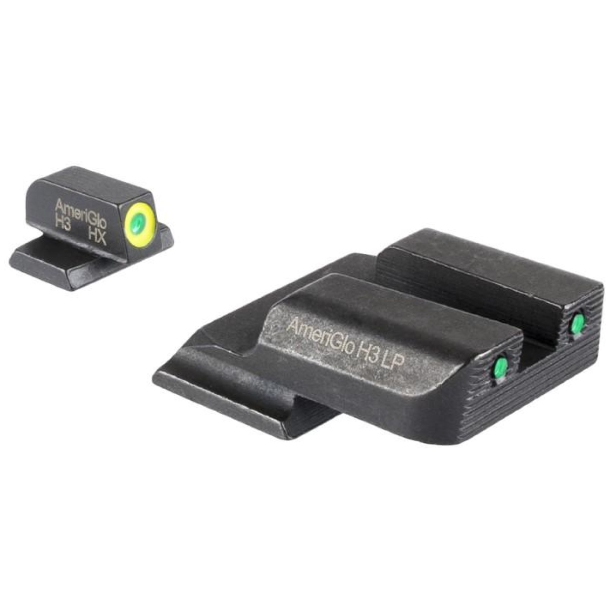 Kqsw822-1. Jpg - ameriglo trooper tritium handgun sight set for s&w m&p shield (excludes ez) green rear green with lumigreen front - kqsw822 1