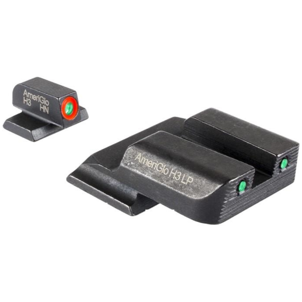 Kqsw823-1. Jpg - ameriglo trooper tritium handgun sight set for s&w m&p shield (excludes ez) green rear green with orange front - kqsw823 1