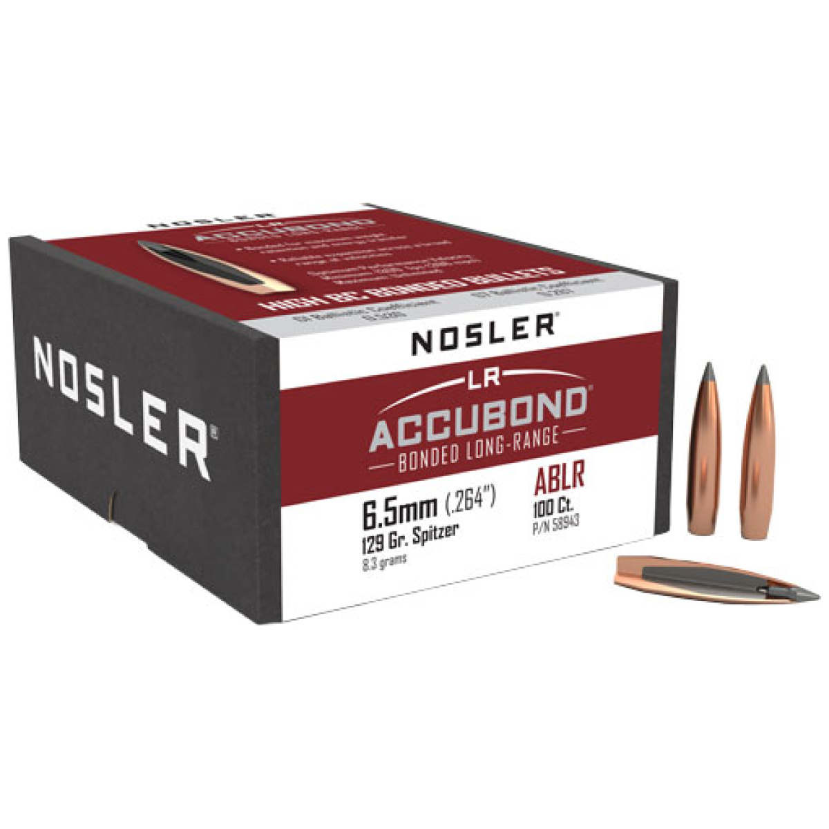 N58943_1. Jpg - nosler bullets 6. 5mm. 264 - 129gr accubond lr 100ct - n58943 1