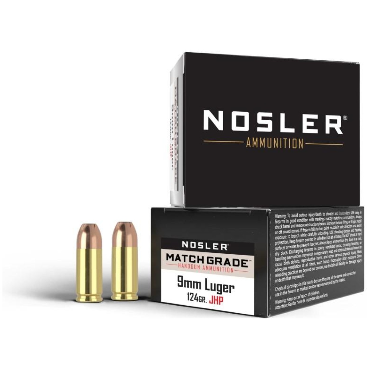 No51286-1. Jpg - nosler match grade handgun ammo 9mm luger 124 gr jhp 20/box - no51286 1