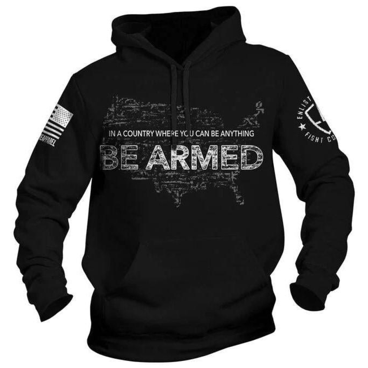 Nve9armedhblack-1. Jpg - nine line nla e9 be armed hoodie black 2xl - nve9armedhblack 1