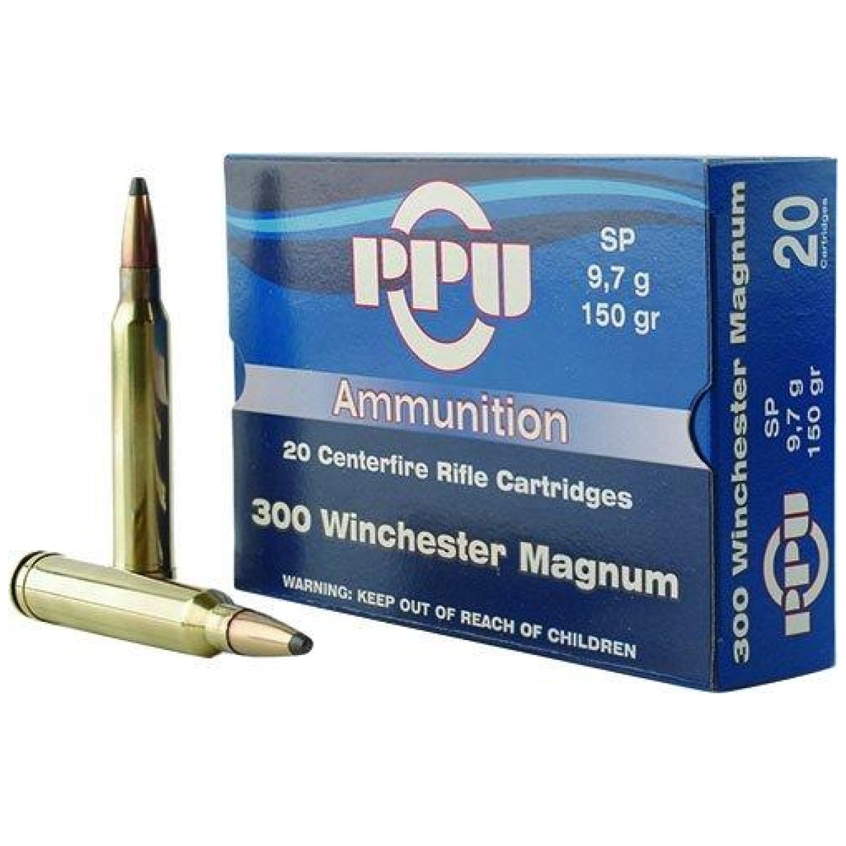 Oqpp3001. Jpg - ppu rifle ammunition. 300 win magnum 150 gr sp 3250 fps 20/ct - oqpp3001