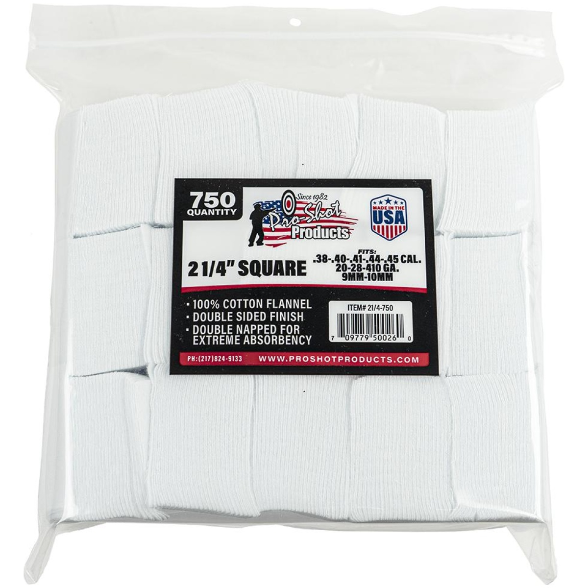 Px214750-1. Jpg - pro-shot 2 1/4" square 100% cotton patches 750/ct - px214750 1