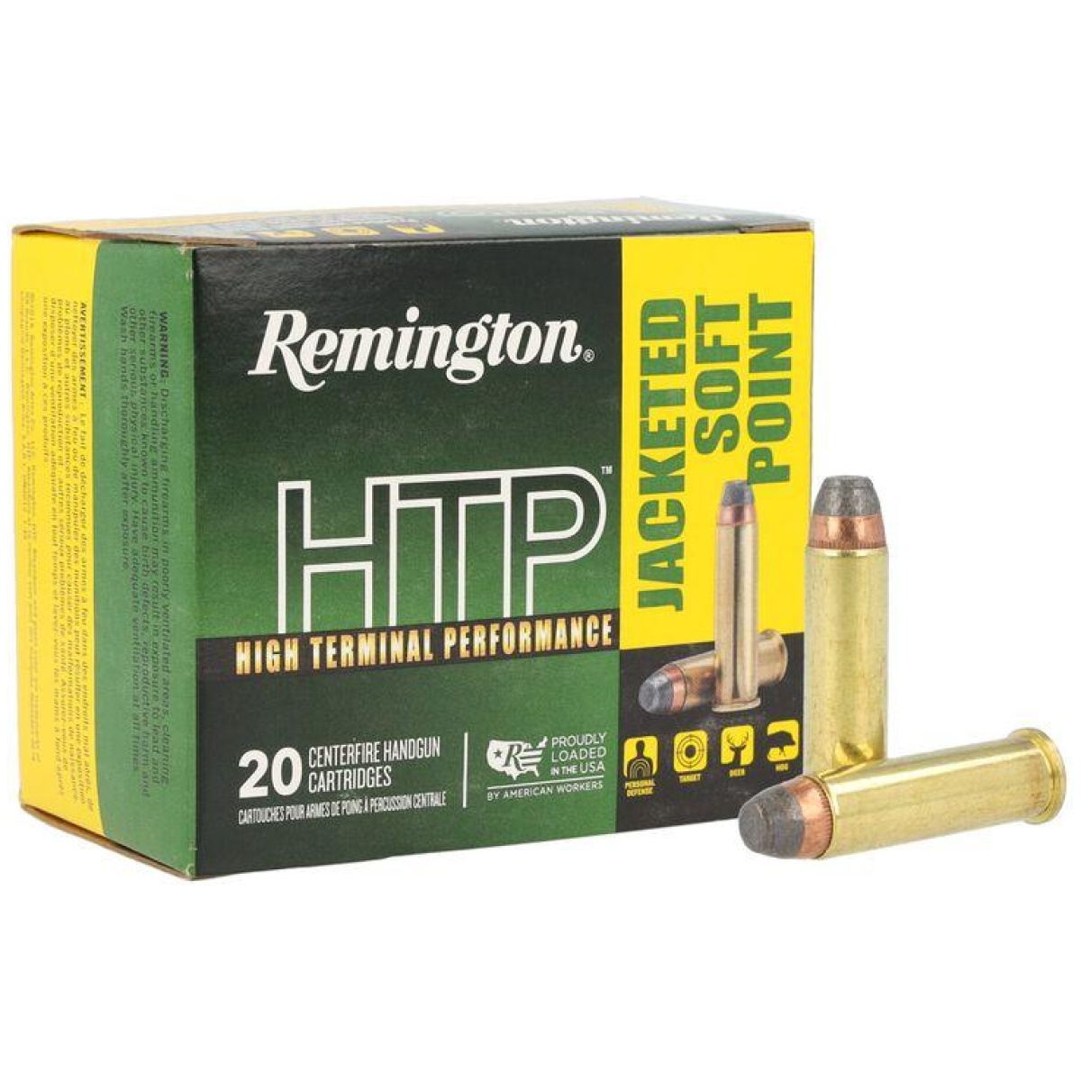 Rt23002-1. Jpg - remington htp handgun ammunition. 44 rem mag 240gr jsp 1180 fps 20/ct - rt23002 1