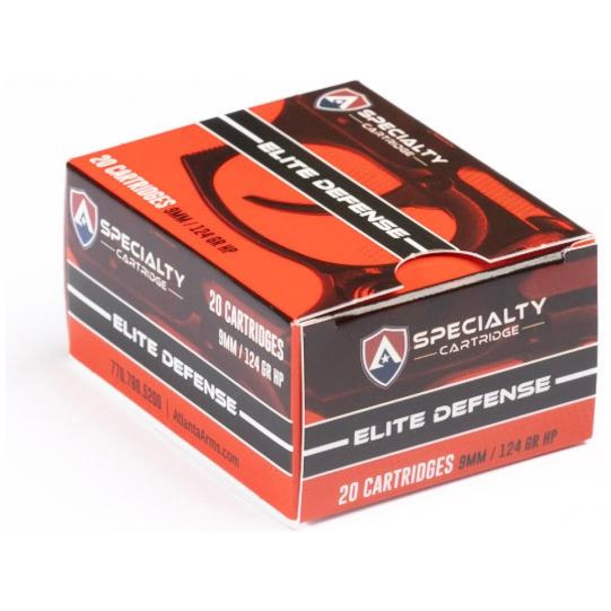 Sy9124td. Jpg - atlanta arms elite defense handgun ammunition 9mm luger 124gr jhp 1165 fps 20/ct - sy9124td