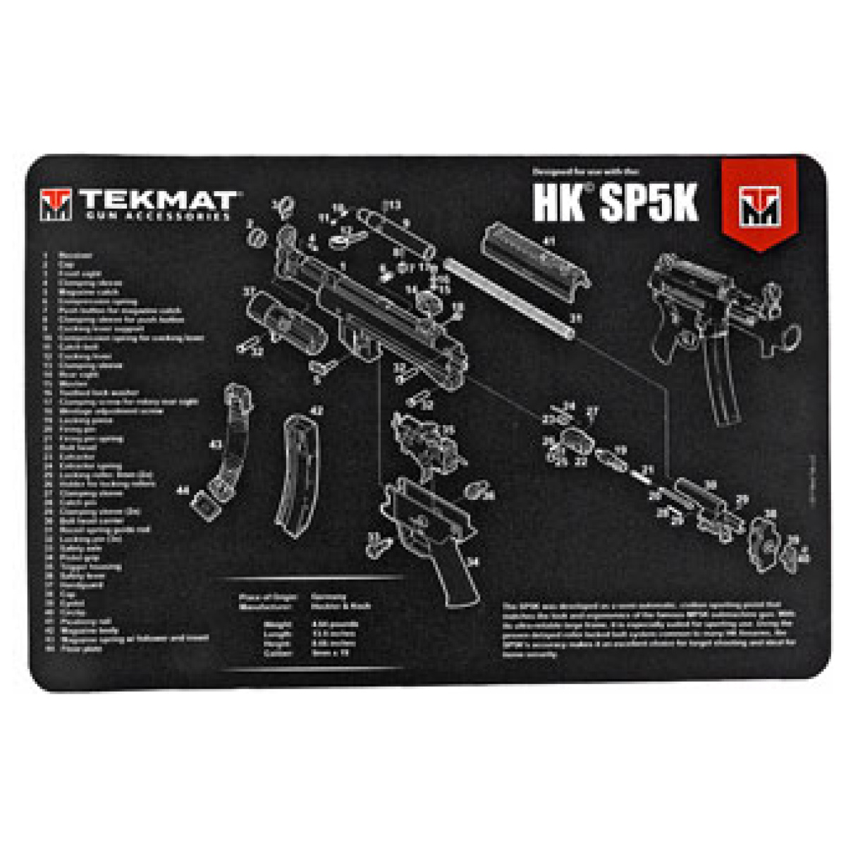 Tekr17-hk-sp5k_1. Jpg - tekmat pistol mat h&k sp5k - tekr17 hk sp5k 1