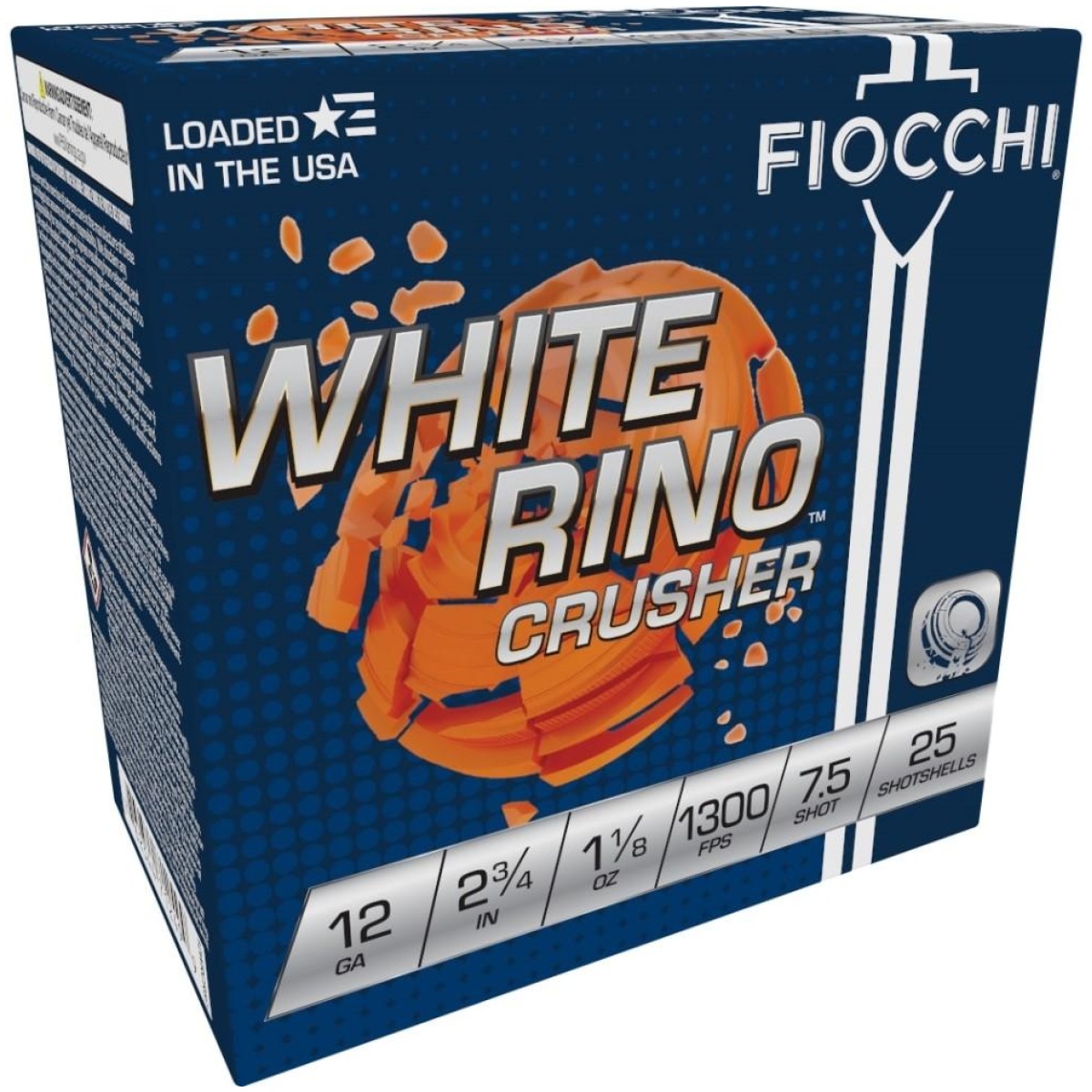 Xn12wrcrs7-1. Jpg - fiocchi white rino crusher shotshells 12ga 2-3/4" 1-1/8oz 1300 fps #7. 5 25/ct - xn12wrcrs7 1